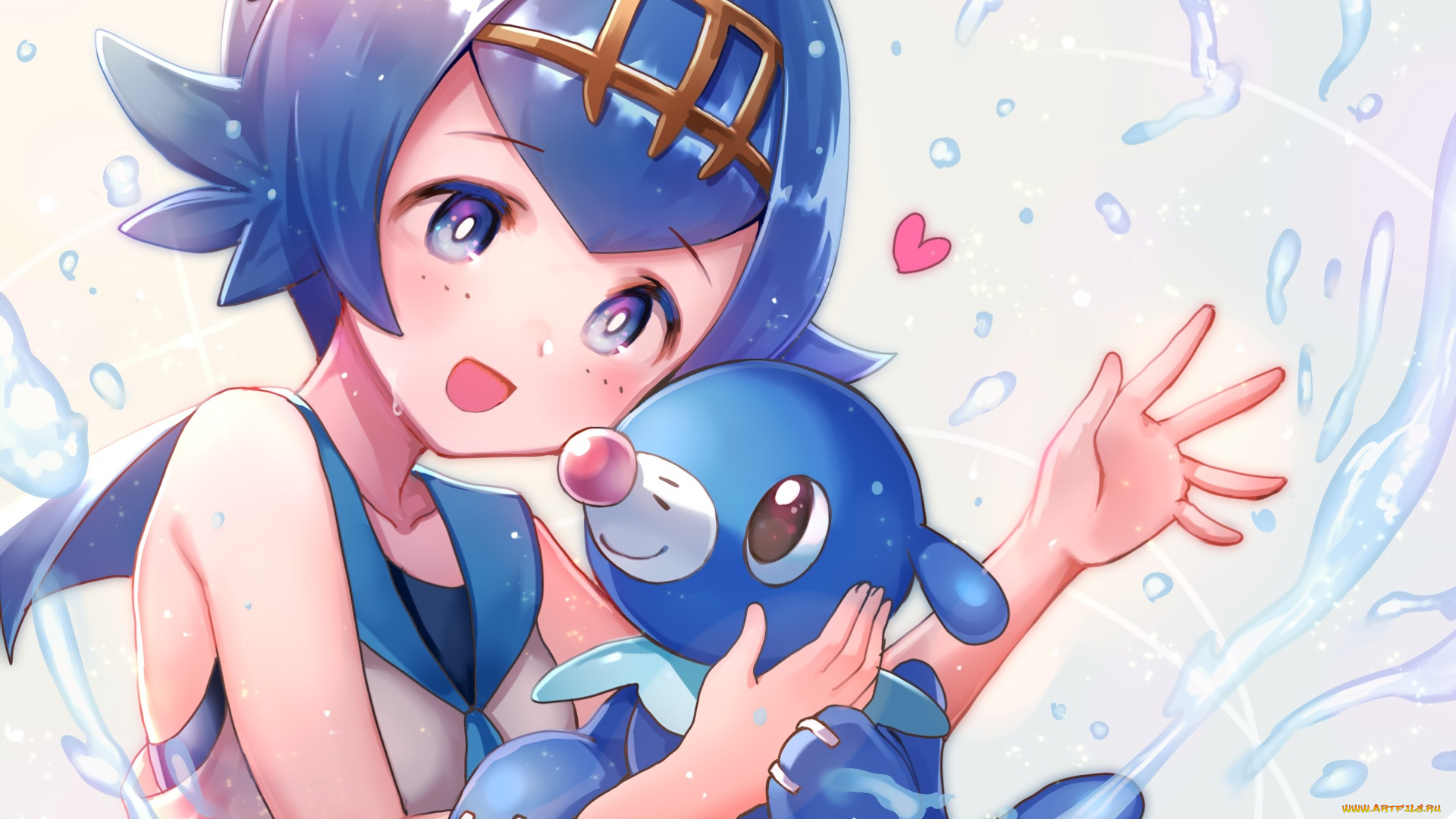 аниме, pokemon, девочка, покемон