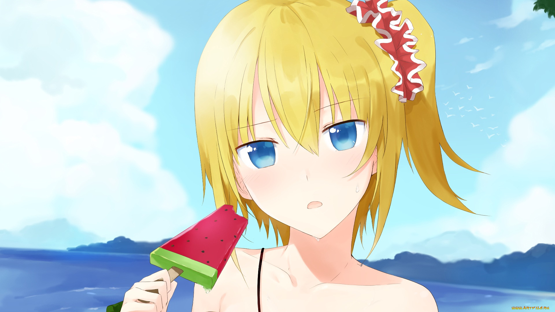 аниме, tales, of, zestiria, девушка, взгляд, фон