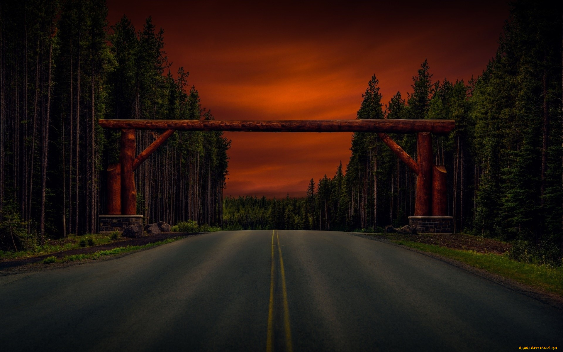 природа, дороги, дорога, лес