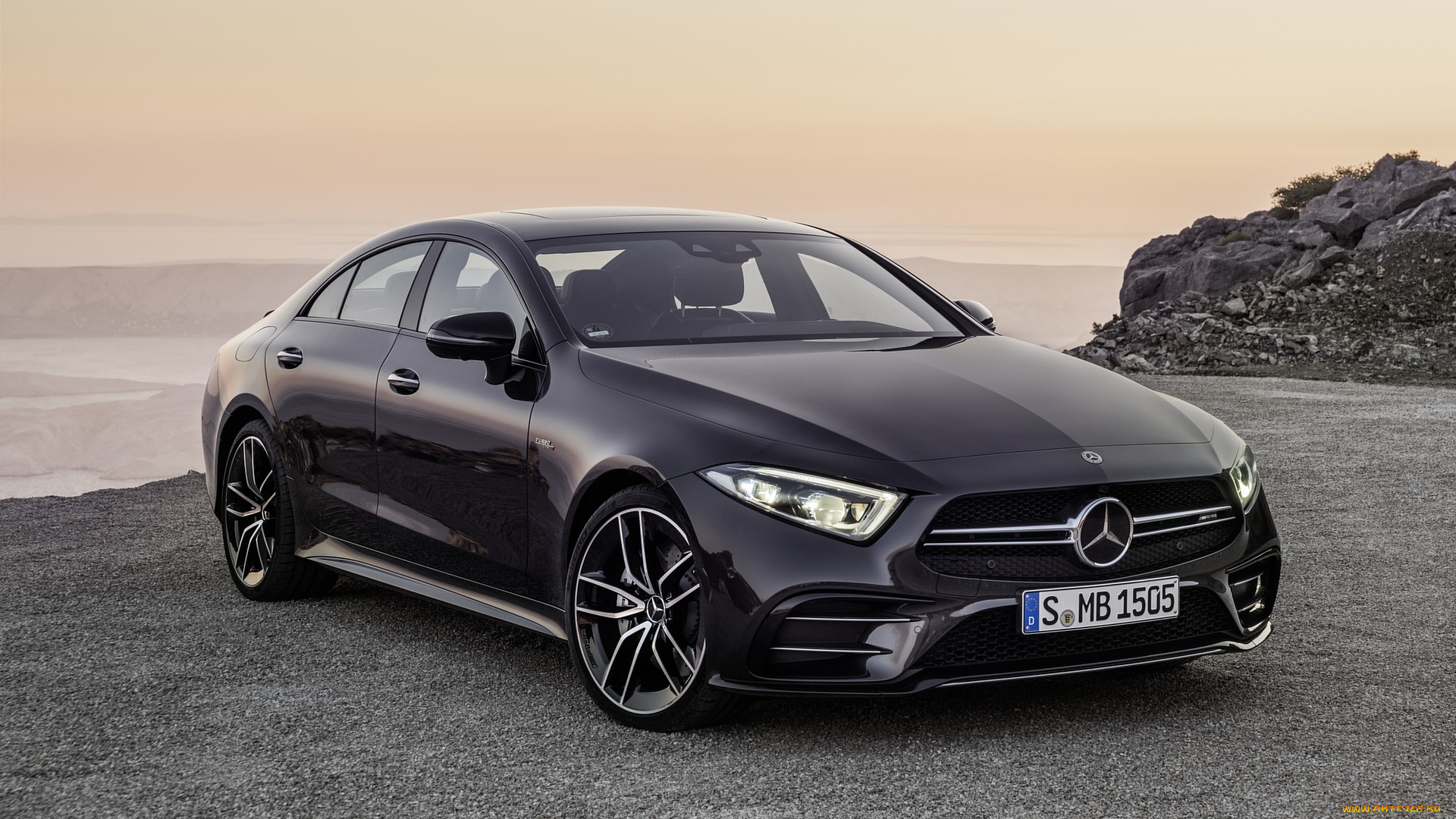 2019, mercedes-amg, cls, 53, 4matic, автомобили, mercedes-benz, cls, 53, седан, mercedes, amg, побережье, 2019, черный, 4matic