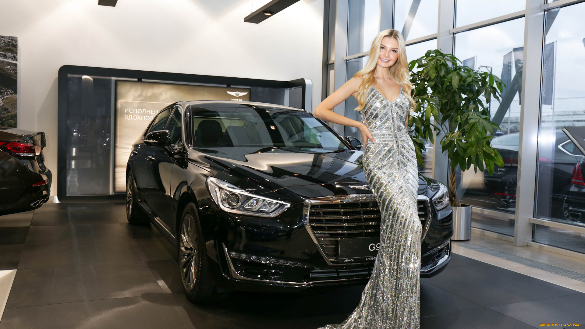 автомобили, -авто, с, девушками, genesis