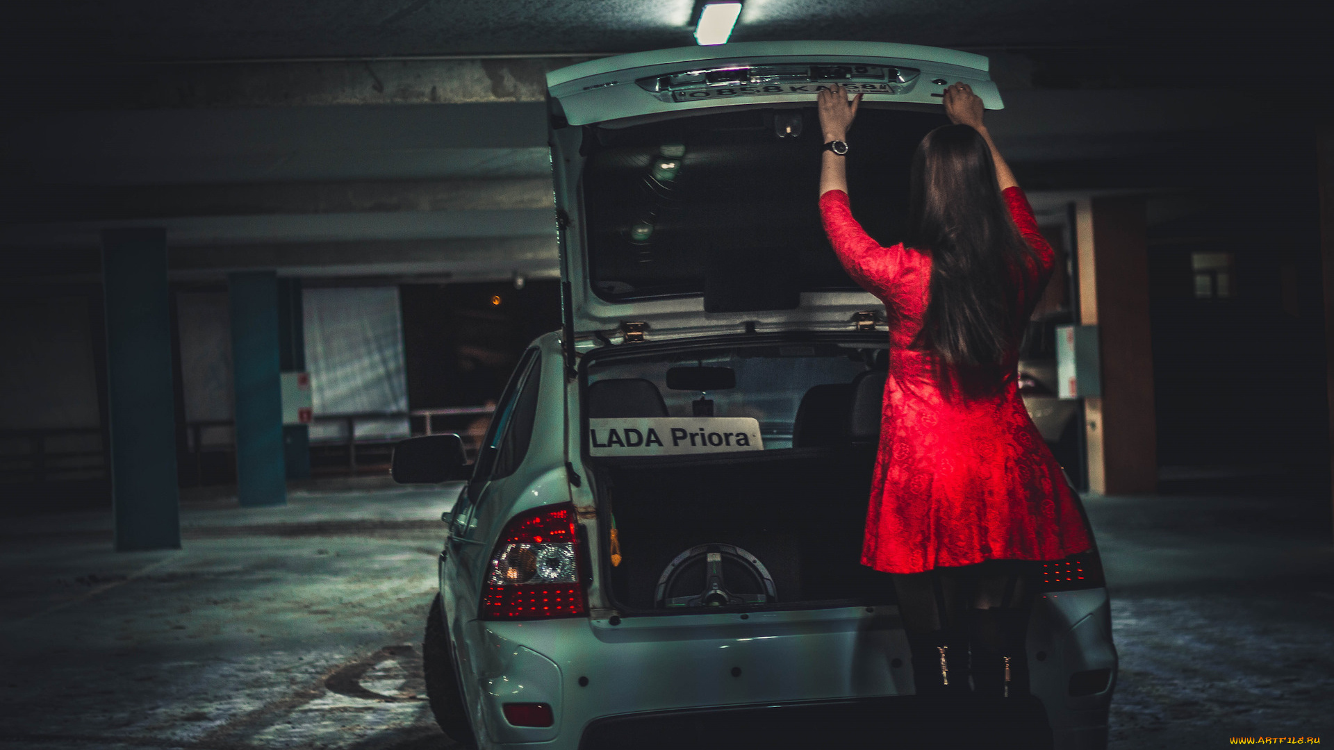 автомобили, -авто, с, девушками, лада, приора