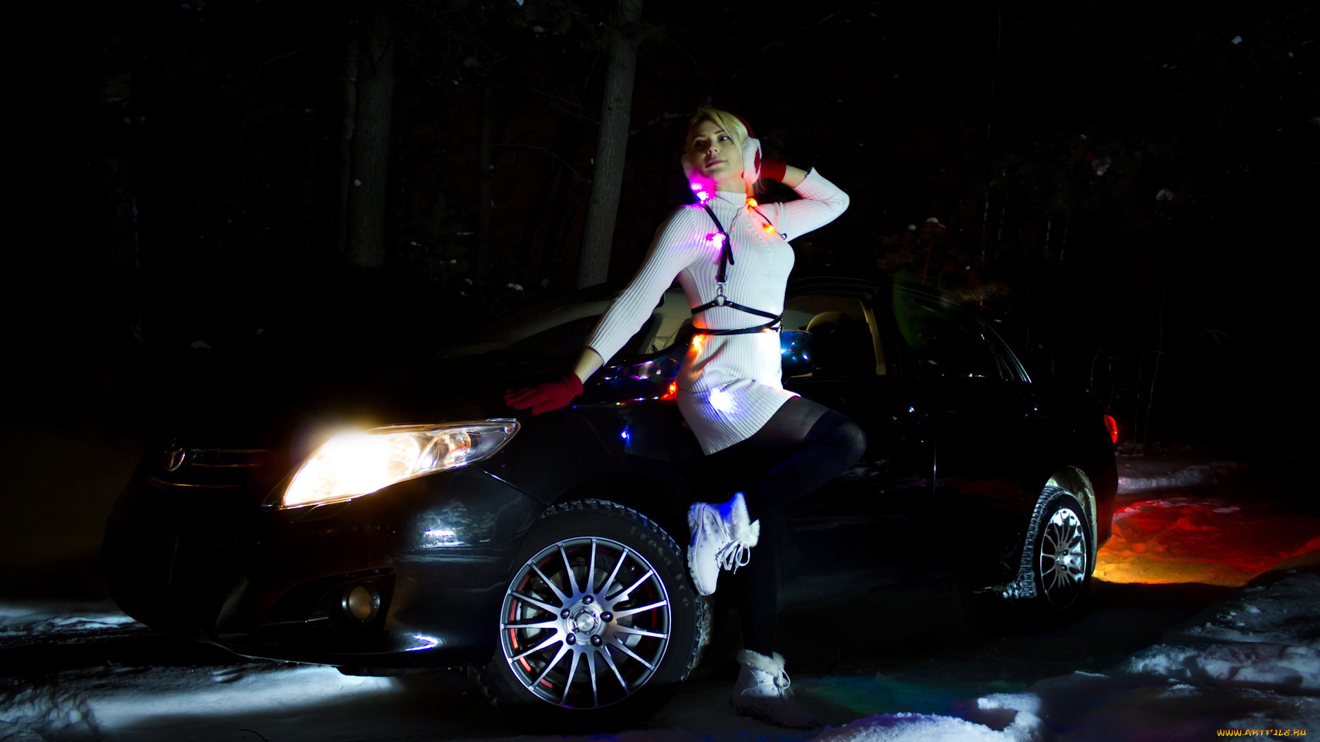 автомобили, -авто, с, девушками, toyota, corolla