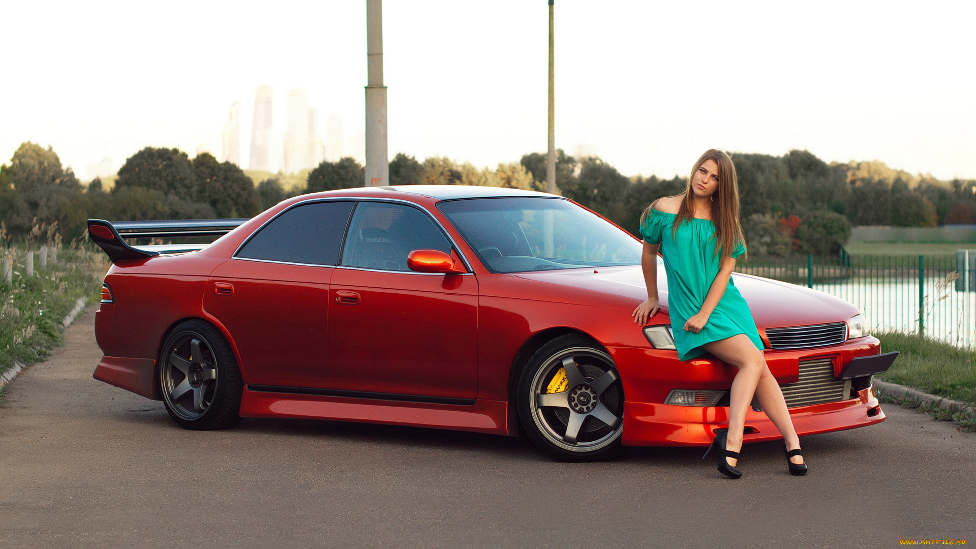 автомобили, -авто, с, девушками, toyota, mark, ii