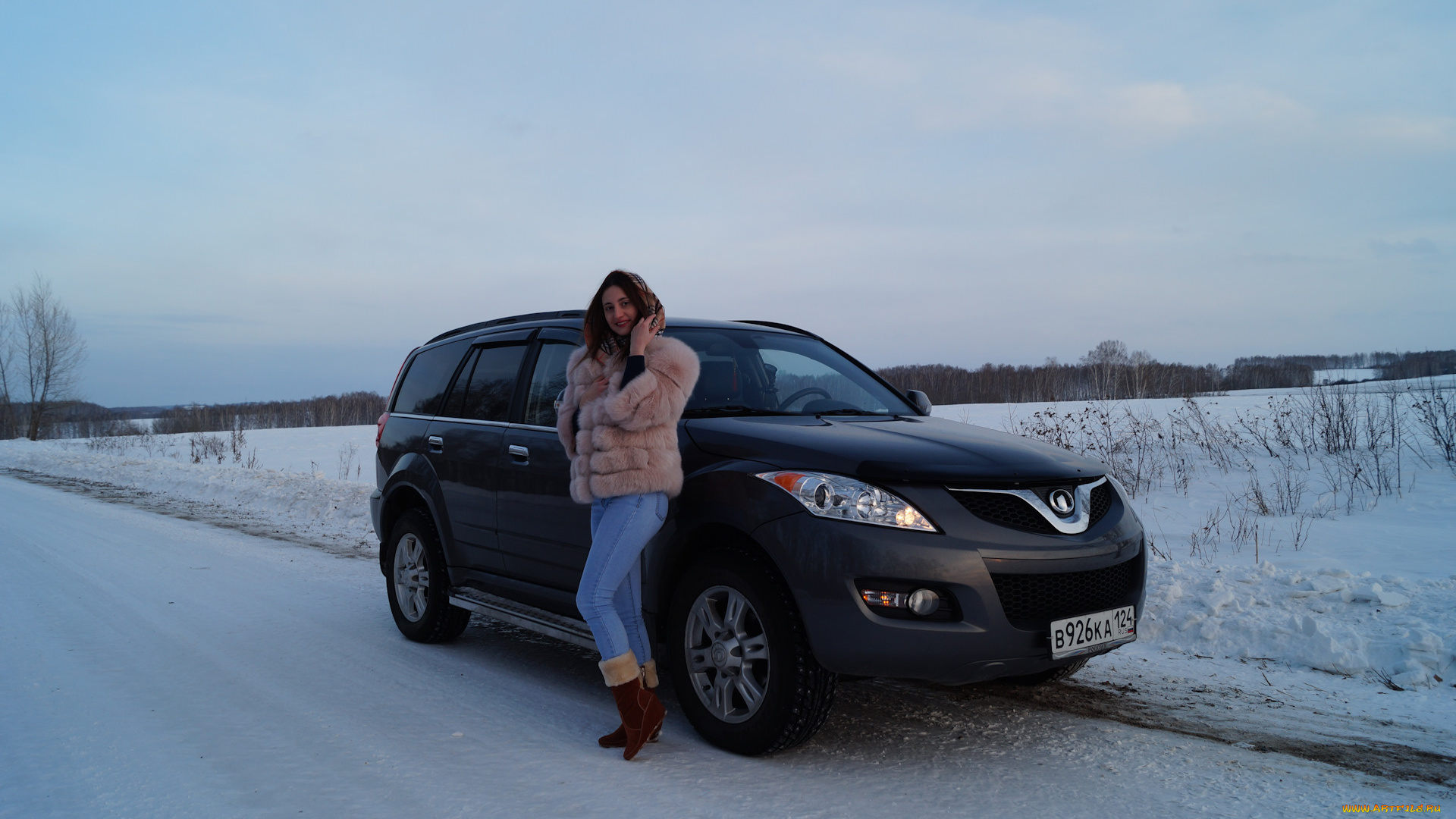 автомобили, -авто, с, девушками, зима