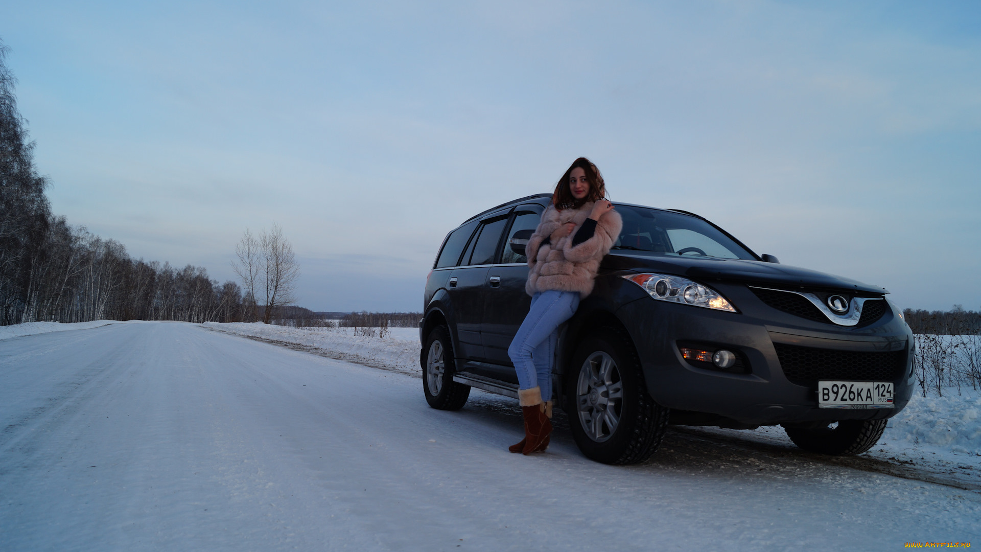 автомобили, -авто, с, девушками, зима