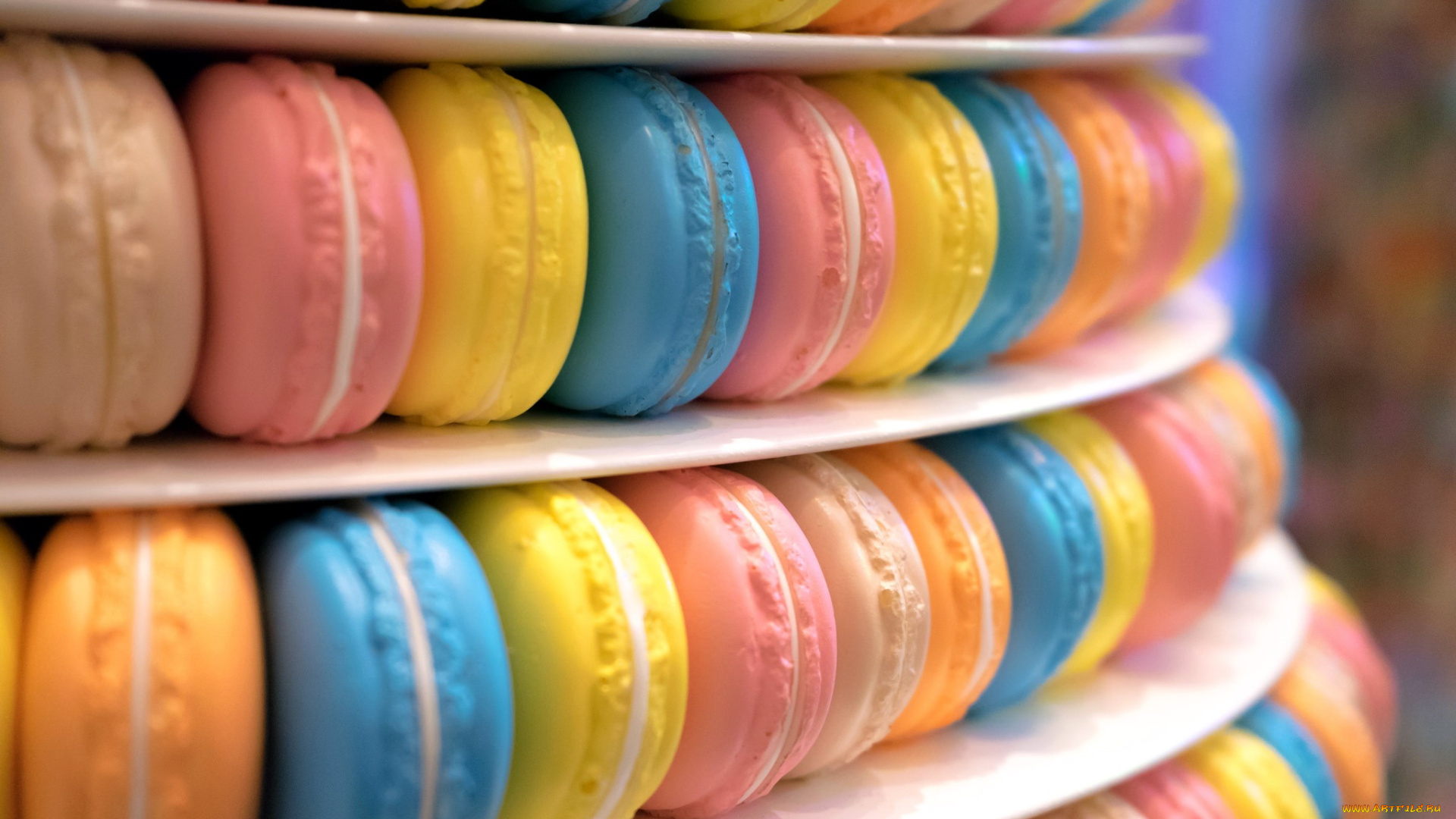 еда, макаруны, печенье, лакомство, ассорти