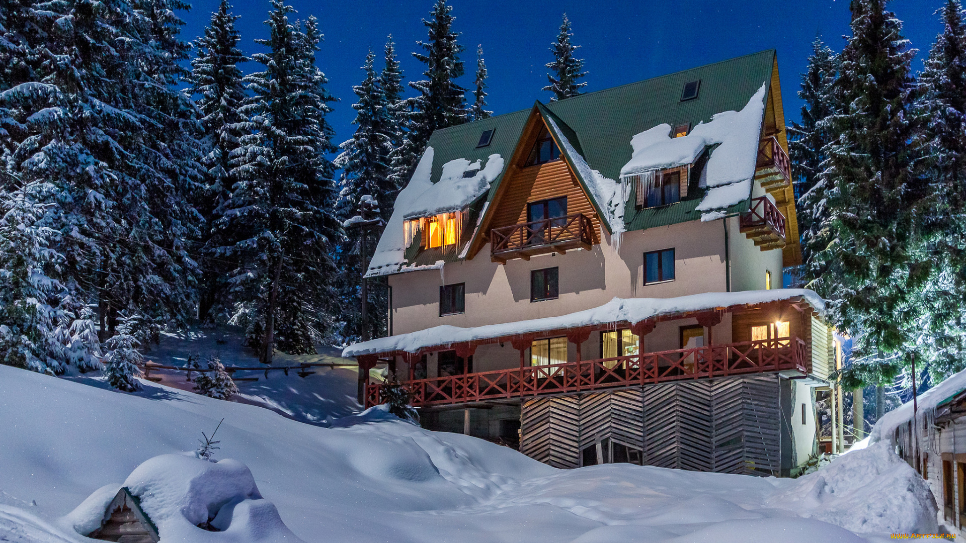 города, -, здания, , дома, снег, дом, а