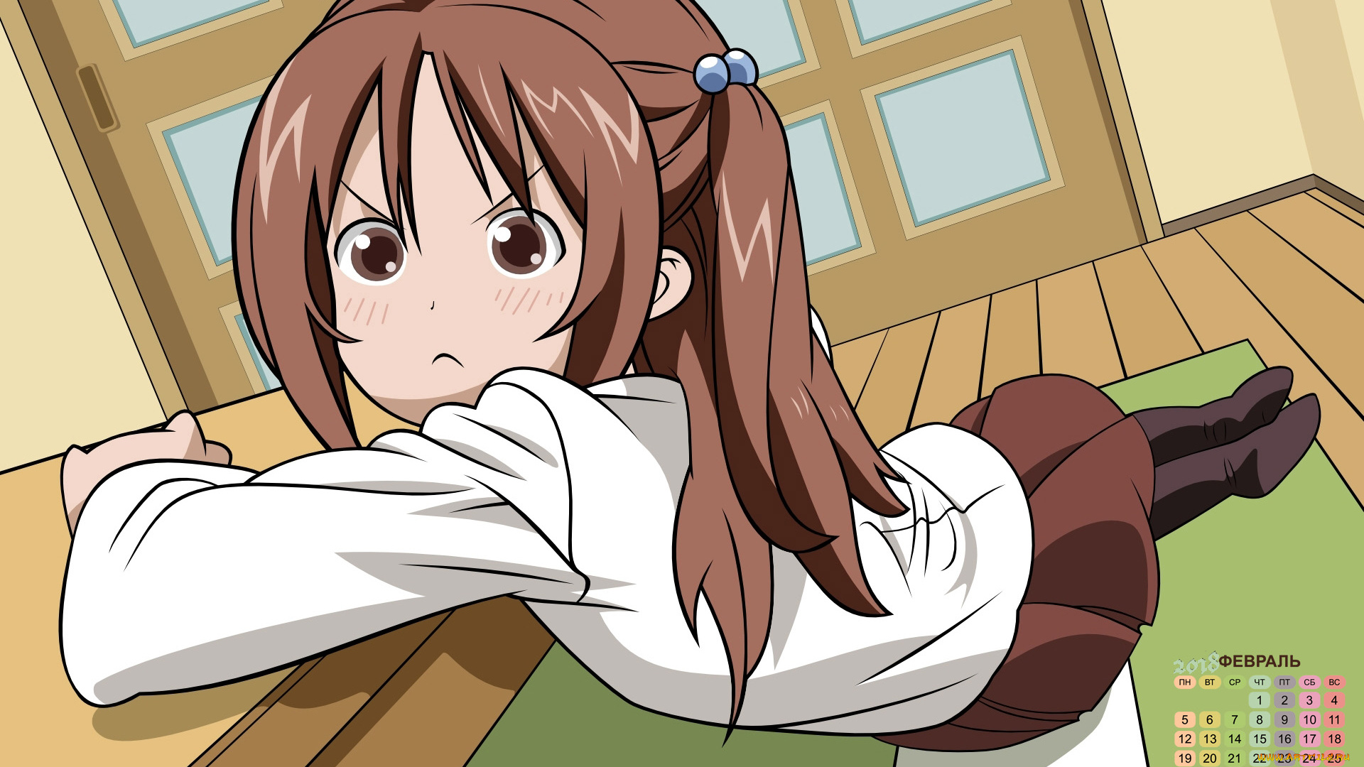 календари, аниме, девочка, взгляд, 2018