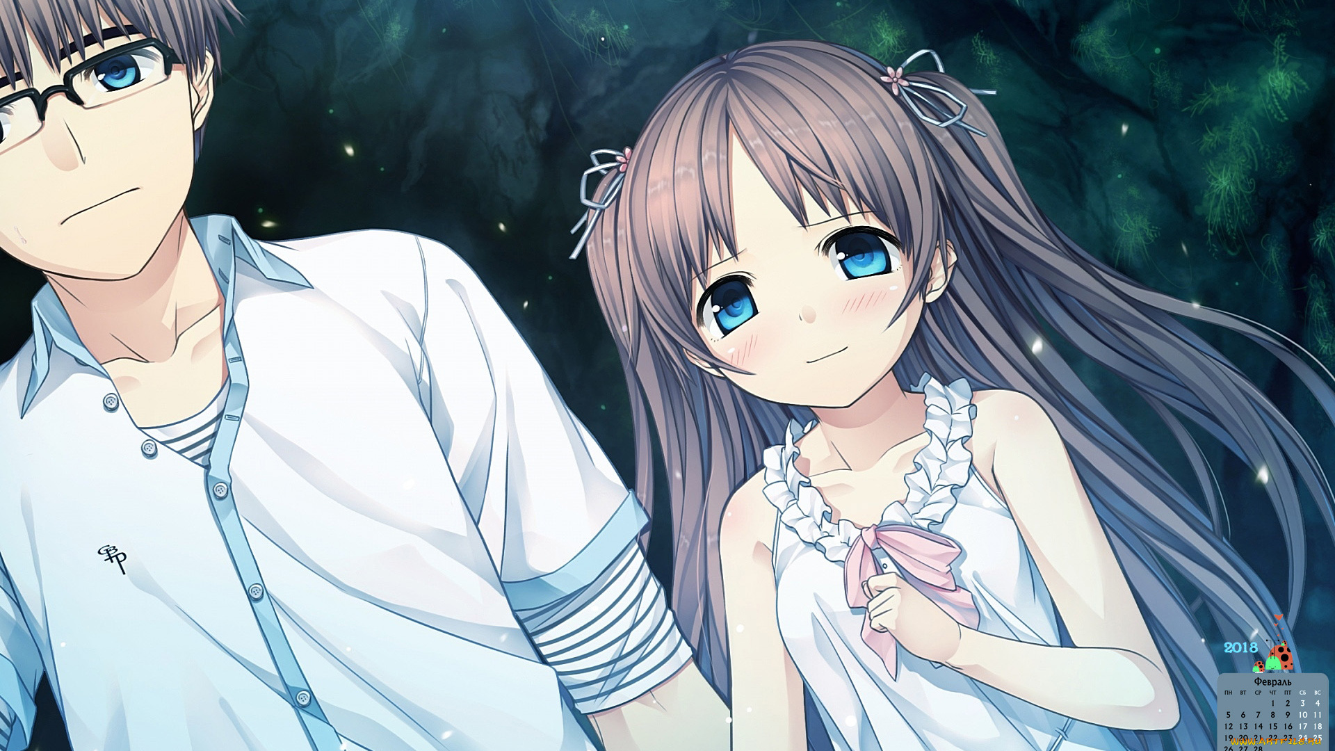 календари, аниме, парень, лицо, взгляд, девушка, 2018