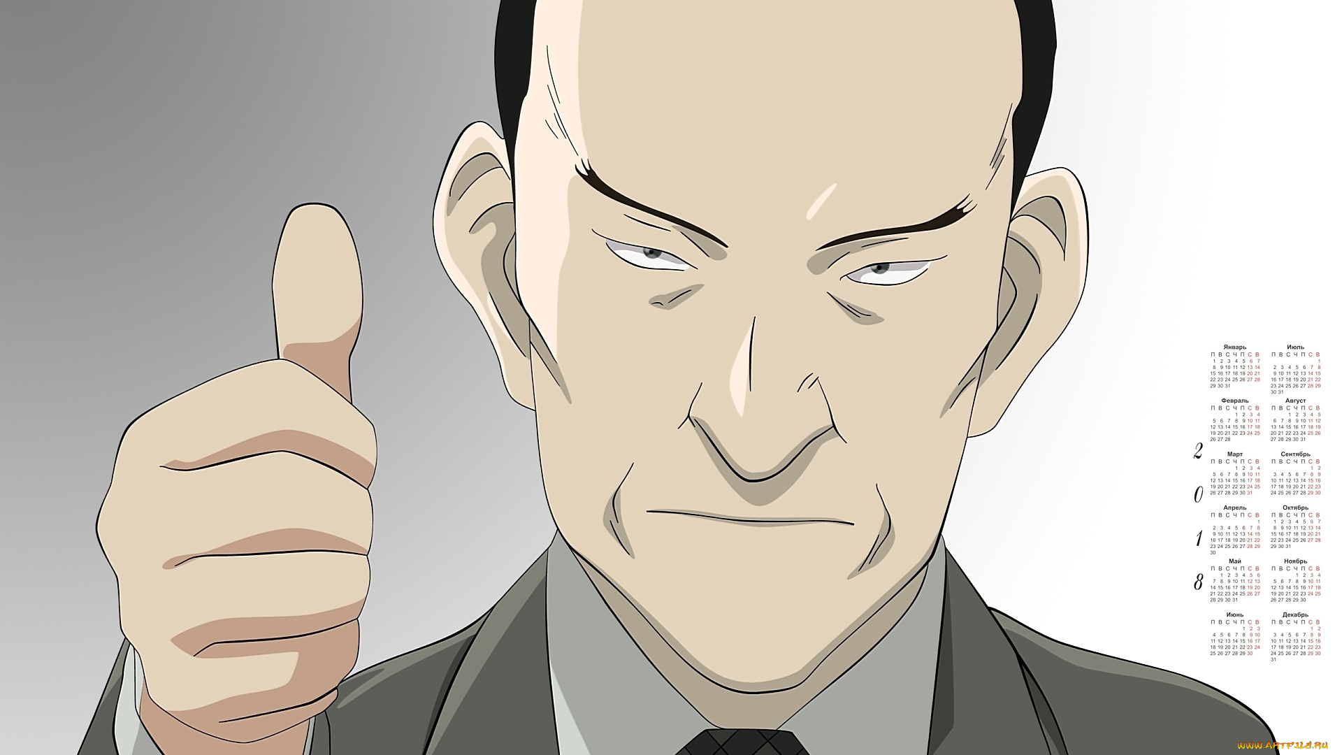 календари, аниме, взгляд, 2018, мужчина