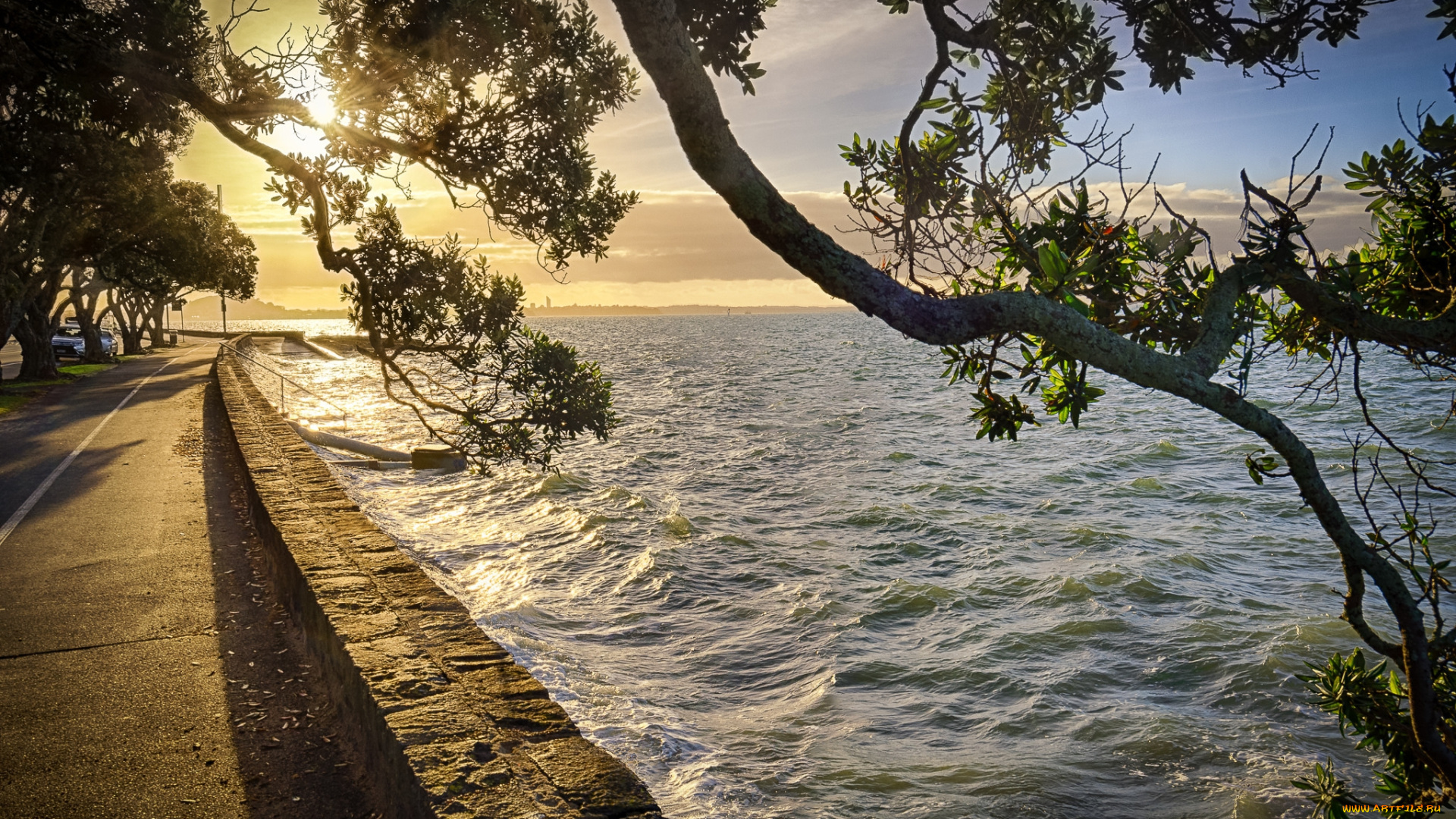 природа, побережье, простор