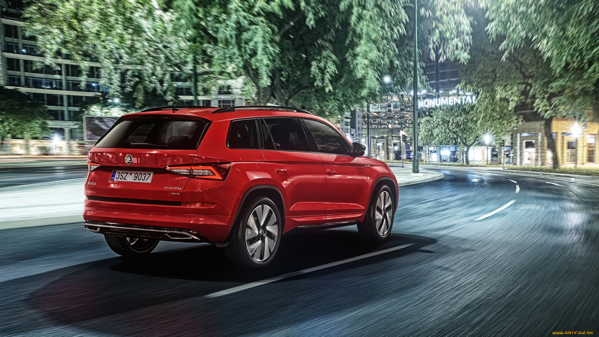 skoda, kodiaq, 4&, 215, 4, sportline, 2017, автомобили, skoda, kodiaq, sportline, 2017, красный