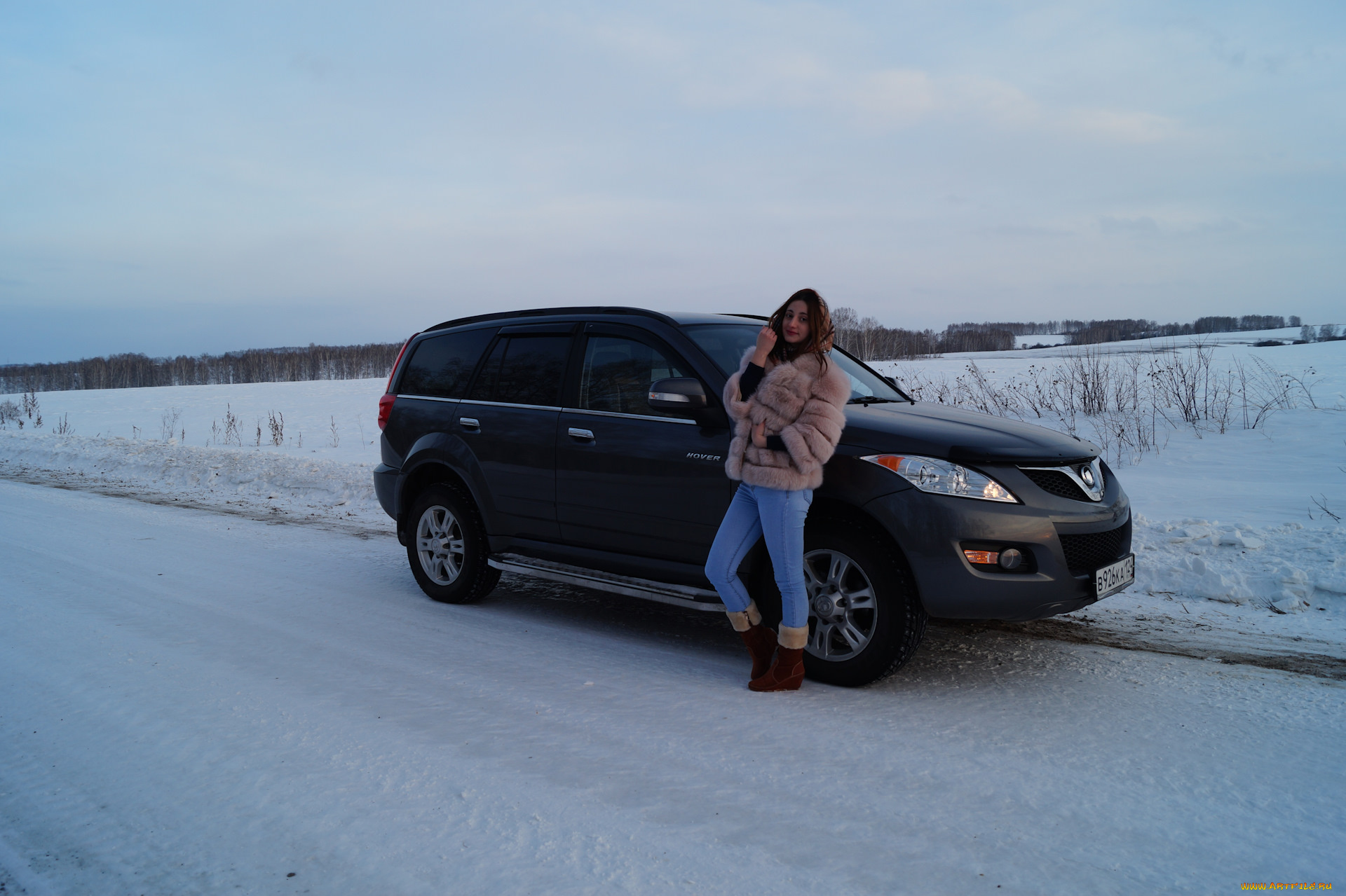 автомобили, -авто, с, девушками, зима