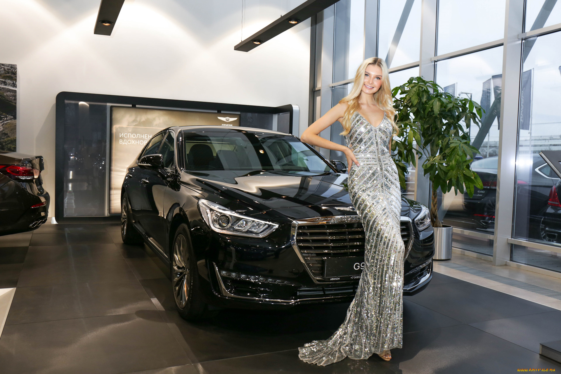 автомобили, -авто, с, девушками, genesis