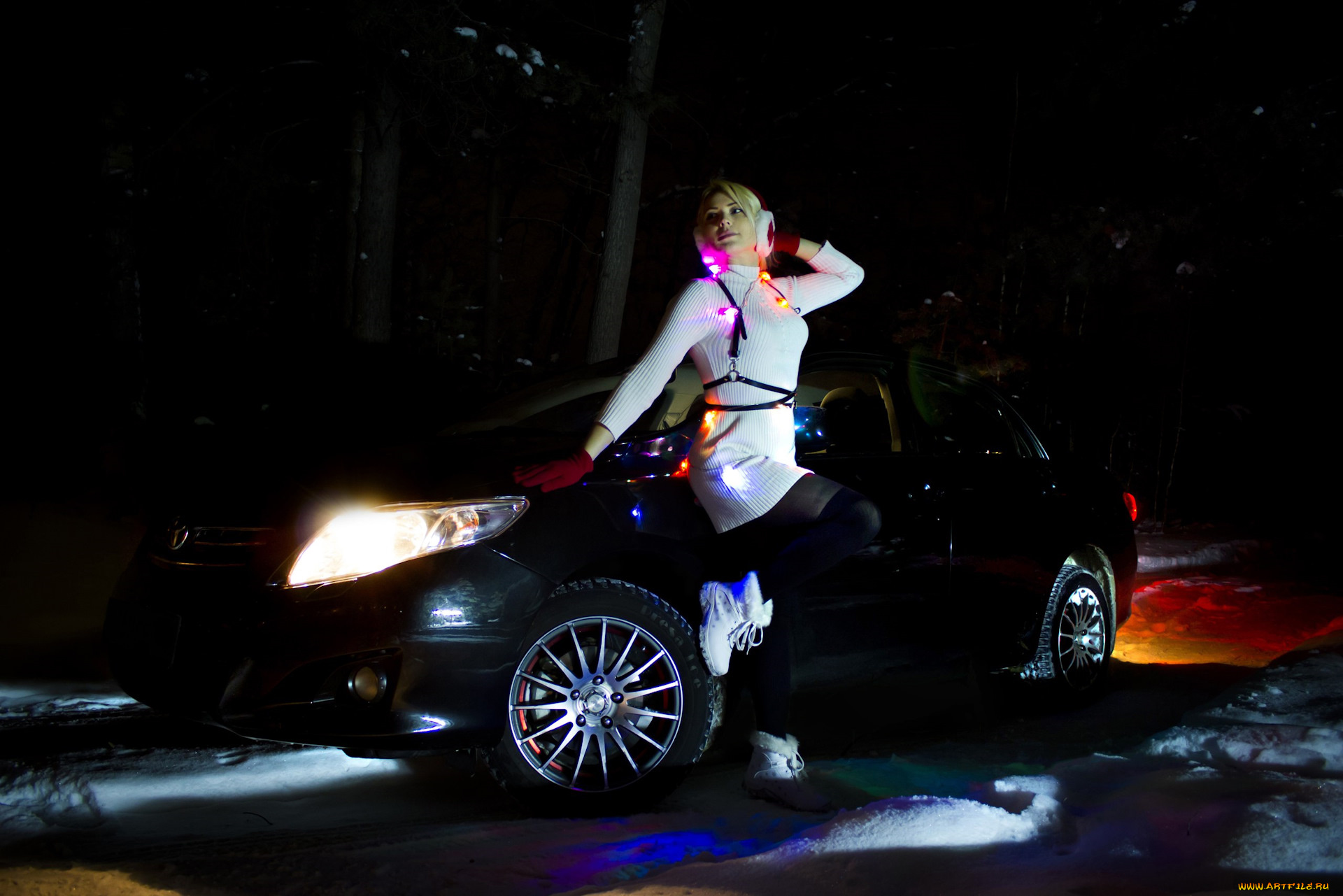 автомобили, -авто, с, девушками, toyota, corolla