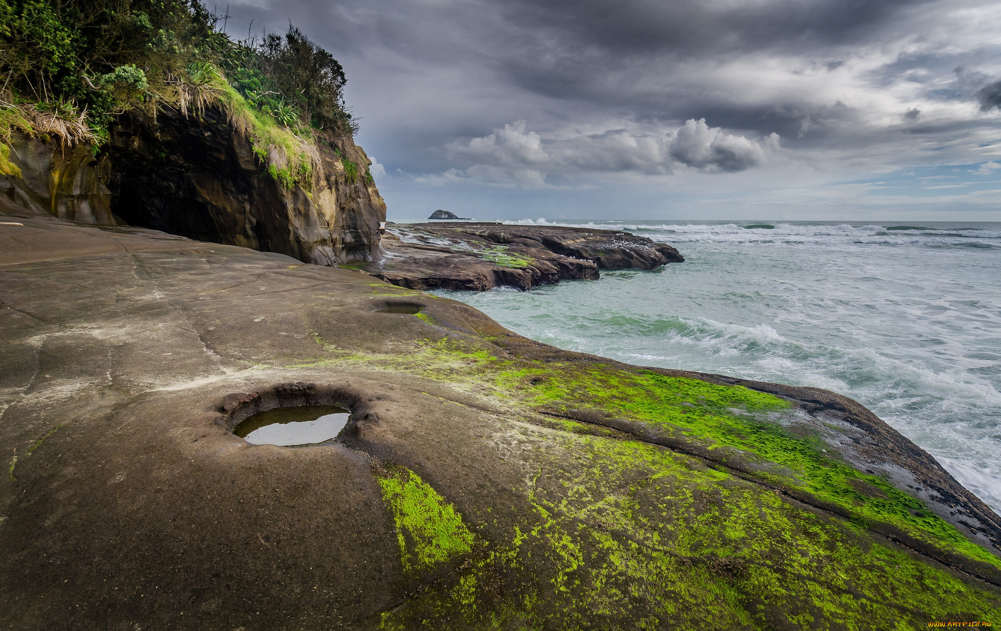 природа, побережье, простор