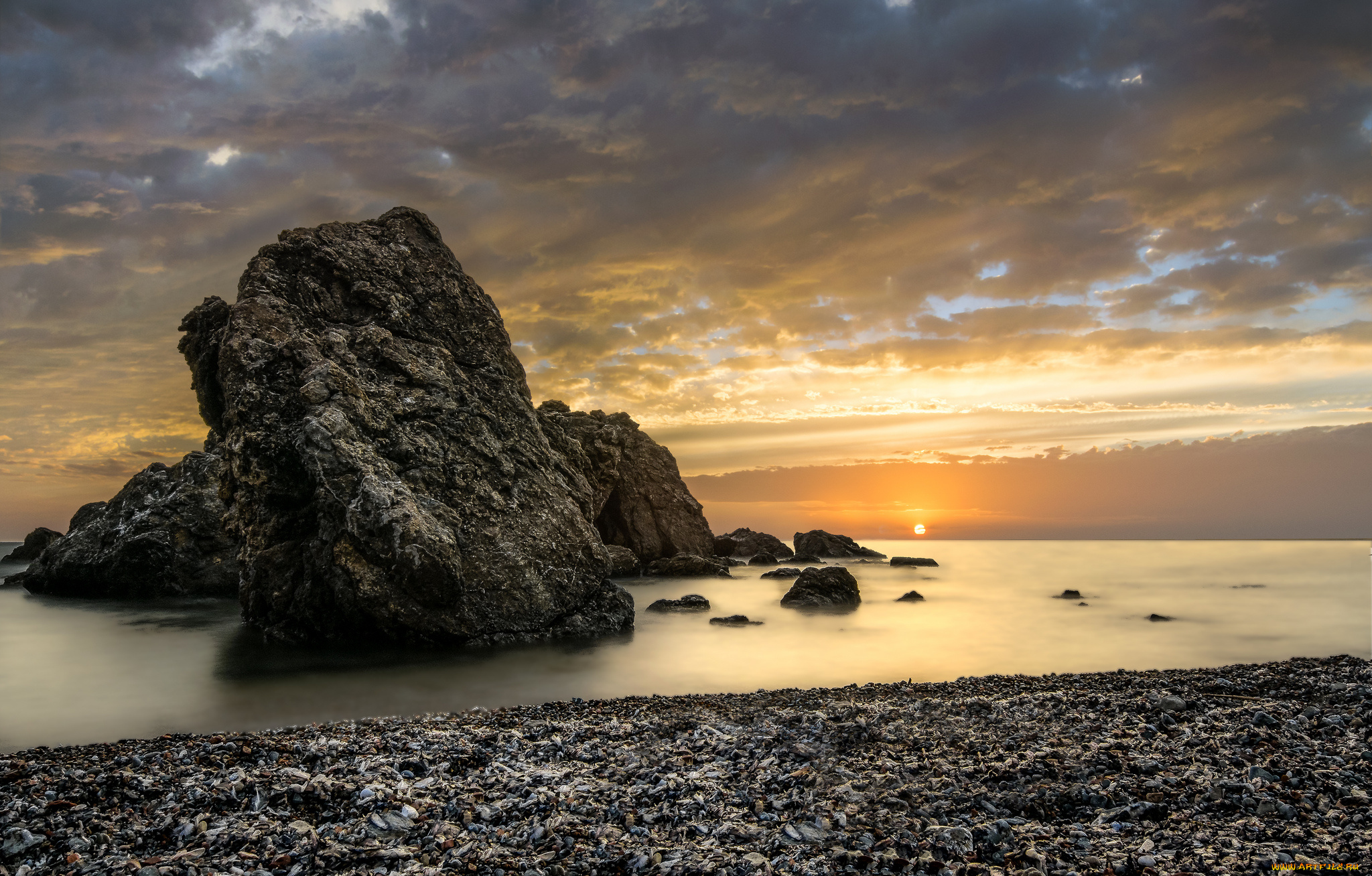 природа, побережье, простор