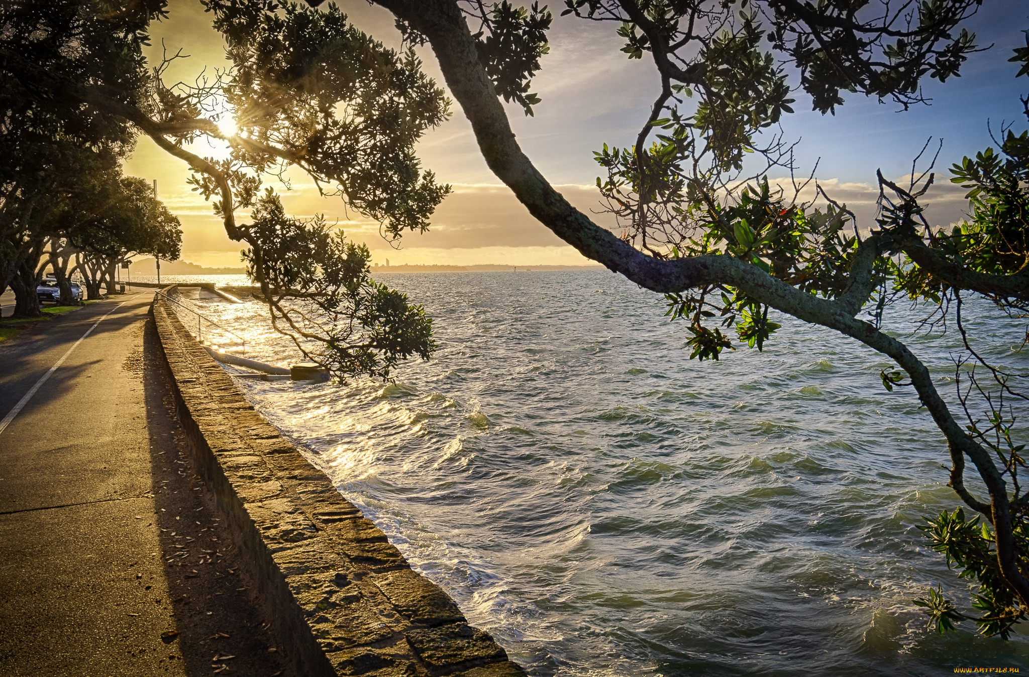 природа, побережье, простор