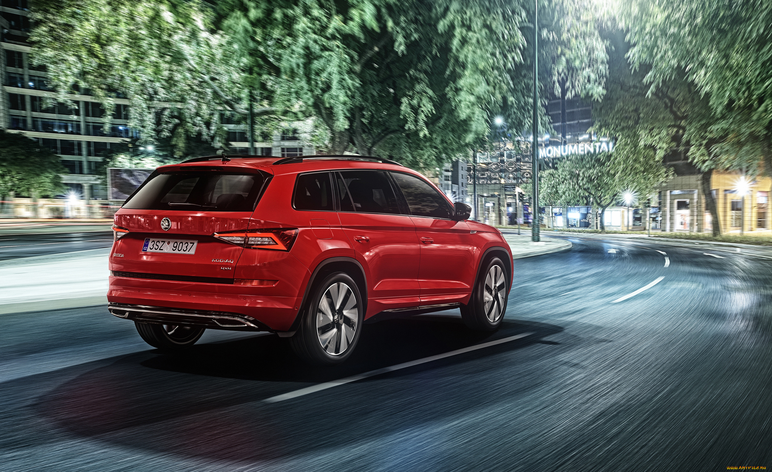 skoda, kodiaq, 4&, 215, 4, sportline, 2017, автомобили, skoda, kodiaq, sportline, 2017, красный