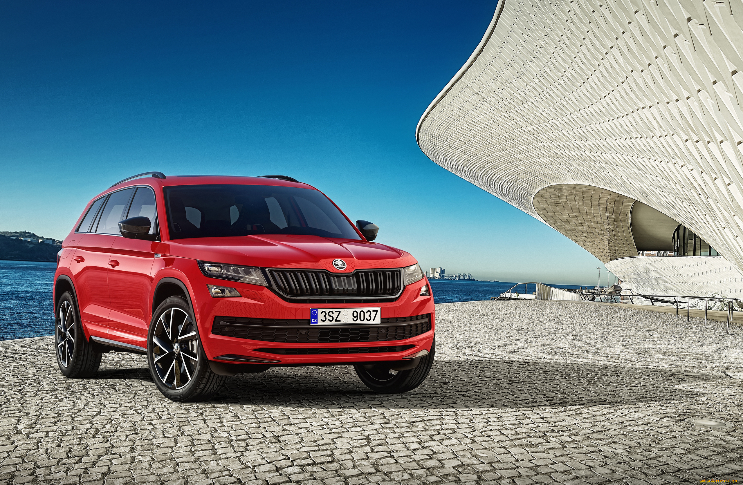 skoda, kodiaq, 4&, 215, 4, sportline, 2017, автомобили, skoda, kodiaq, sportline, 2017, красный