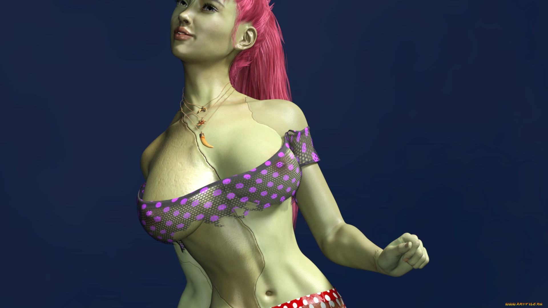 3д, графика, _science, fiction, девушка, взгляд, фон