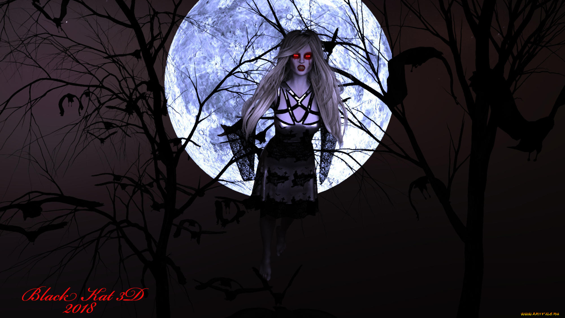 3д, графика, существа, , creatures, девушка, взгляд, фон