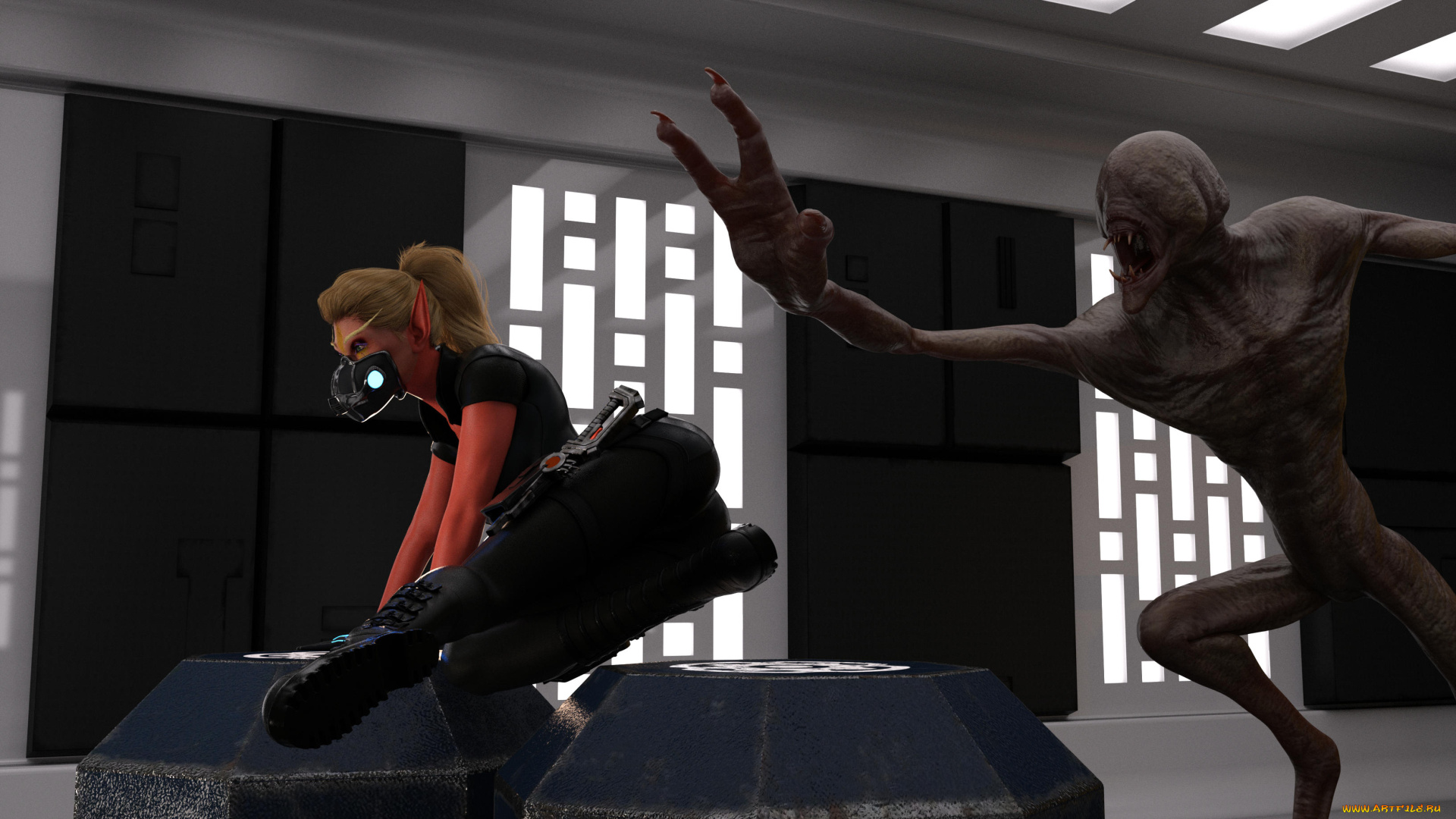 3д, графика, существа, , creatures, девушка, фон, взгляд