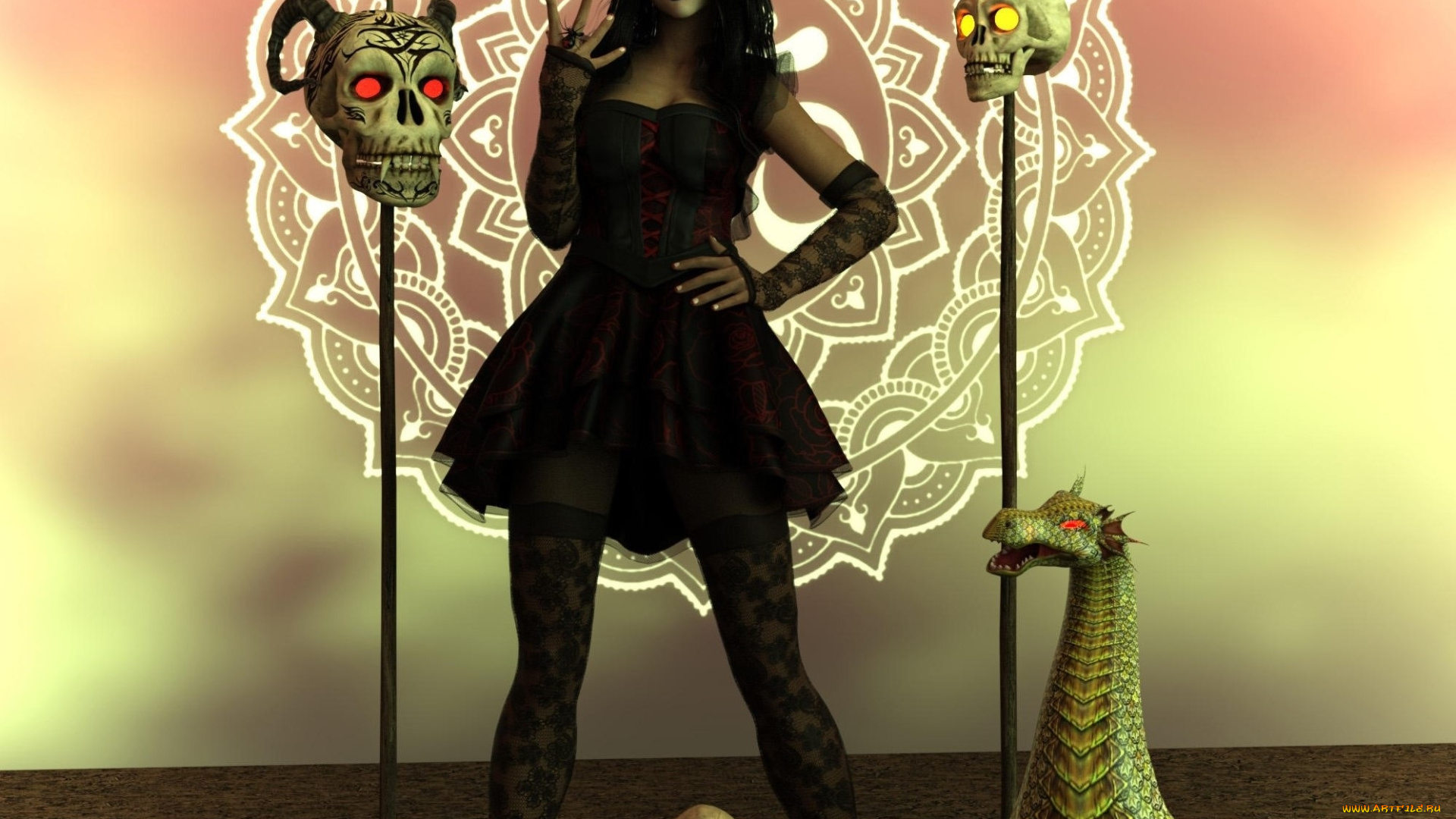 3д, графика, ужас, , horror, фон, взгляд, девушка