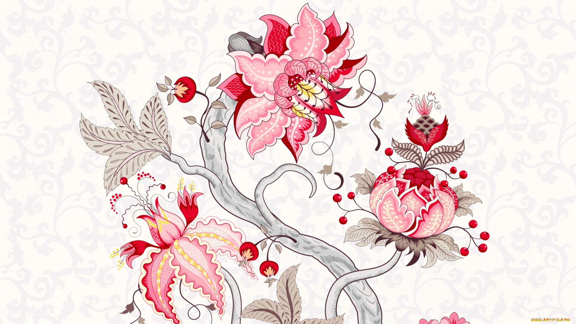 векторная, графика, цветы, , flowers, фон, цветы