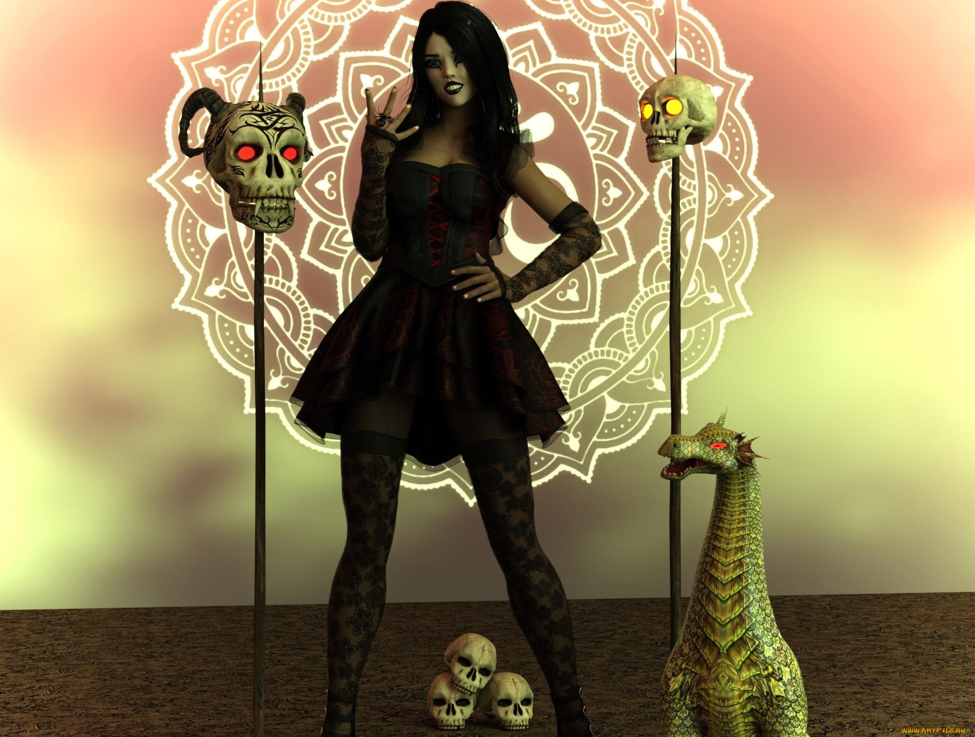 3д, графика, ужас, , horror, фон, взгляд, девушка