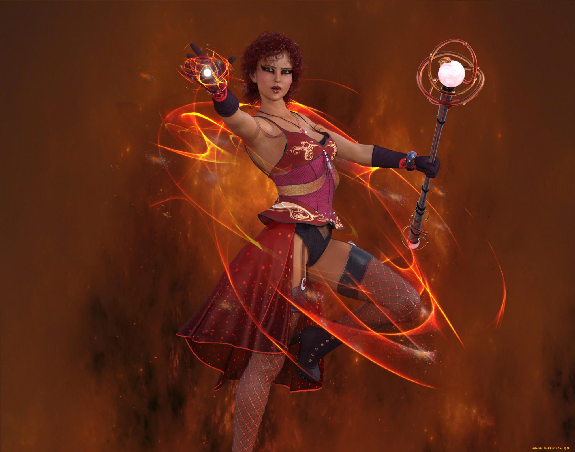 3д, графика, фантазия, , fantasy, взгляд, девушка, фон