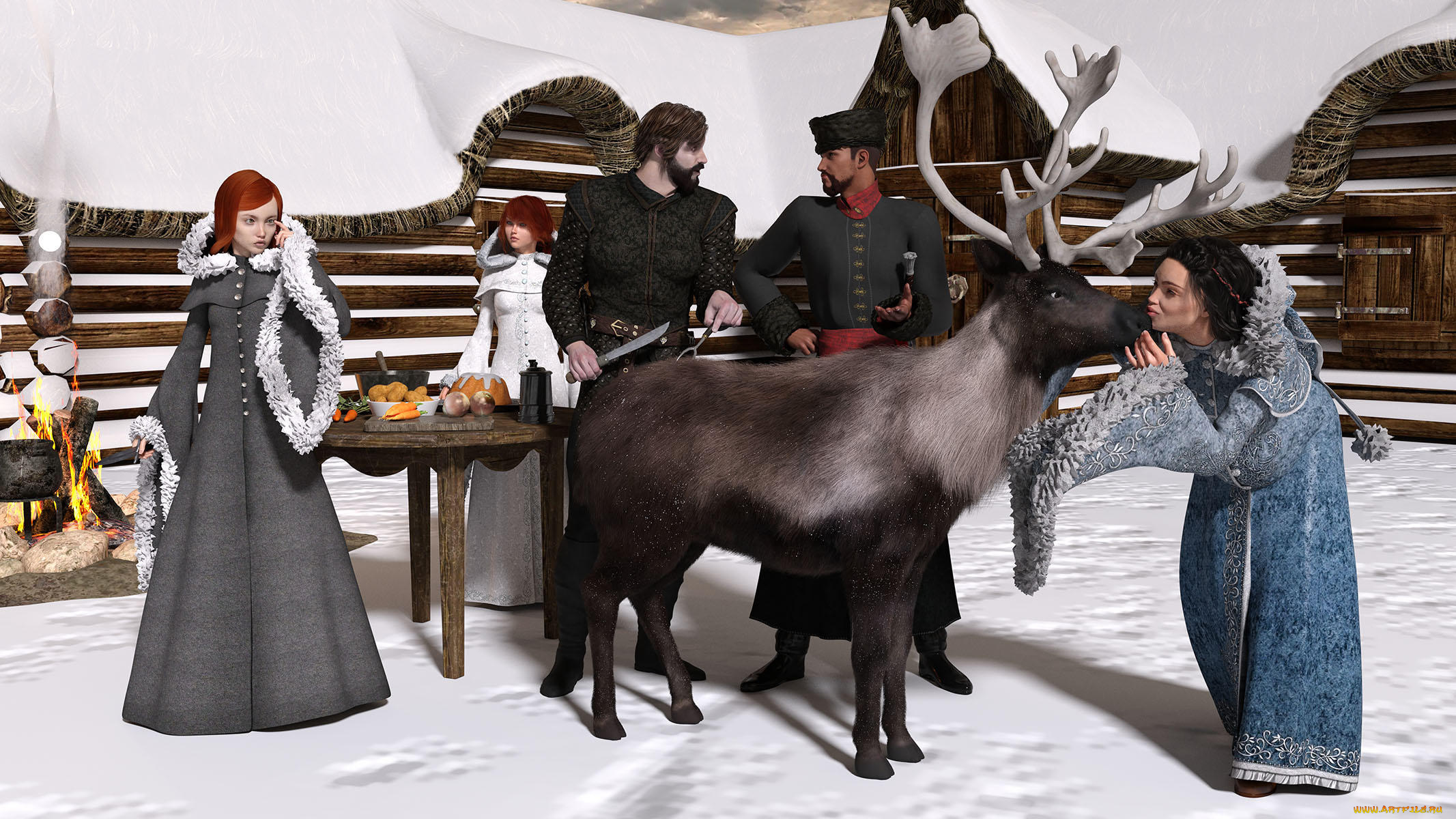 3д, графика, люди, , people, девушки, фон, взгляд