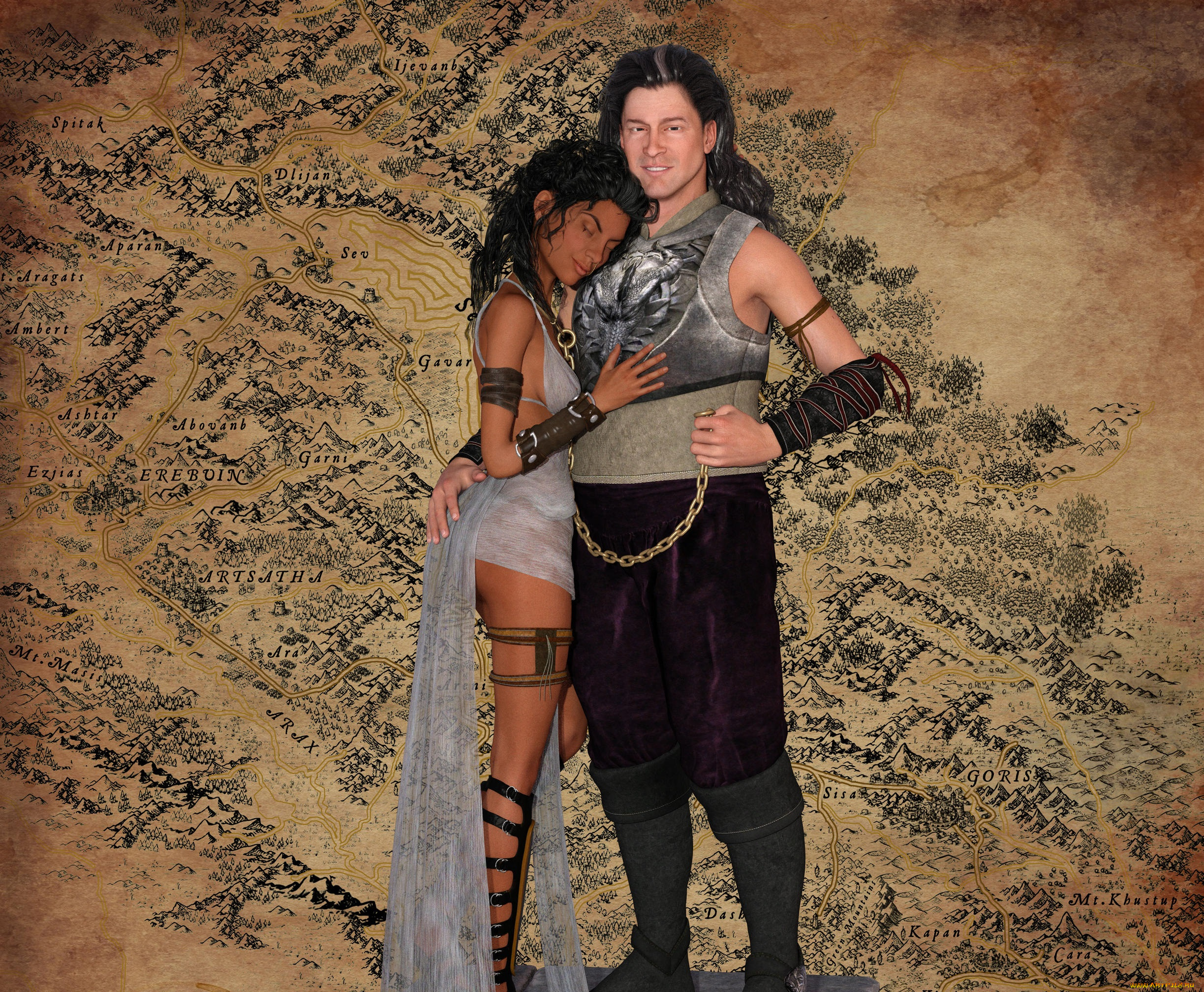 3д, графика, романтика, , romantics, девушка, взгляд, фон