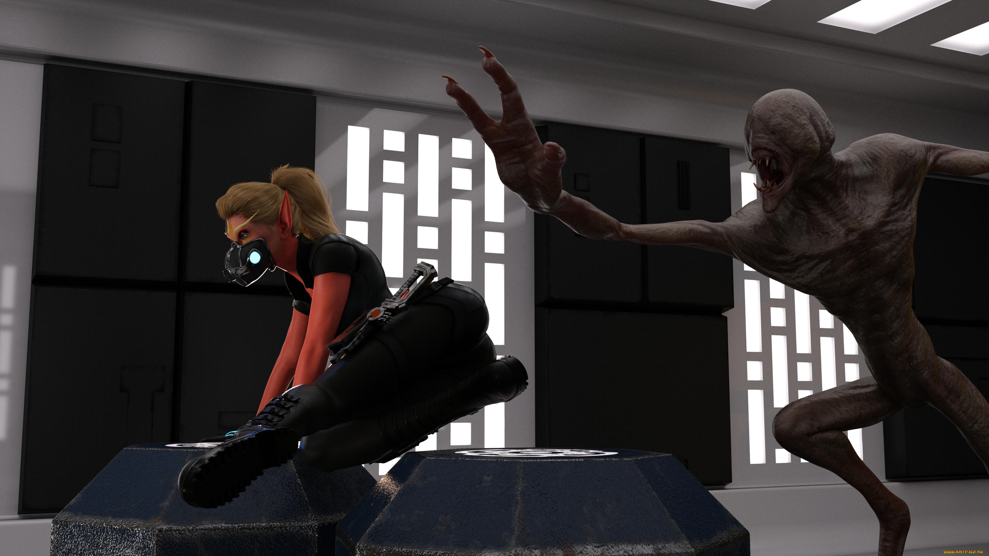 3д, графика, существа, , creatures, девушка, фон, взгляд