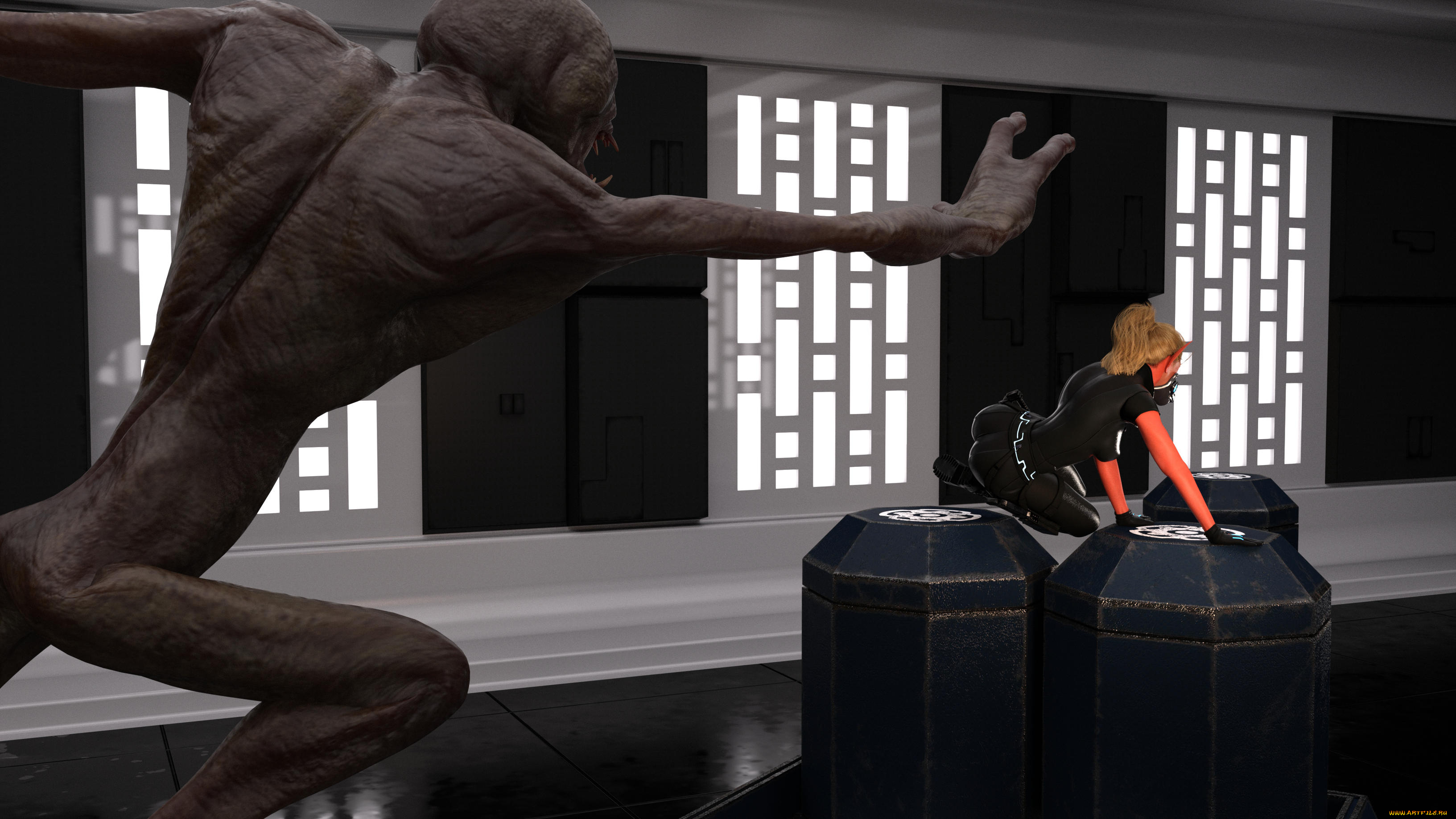 3д, графика, существа, , creatures, фон, взгляд, девушка