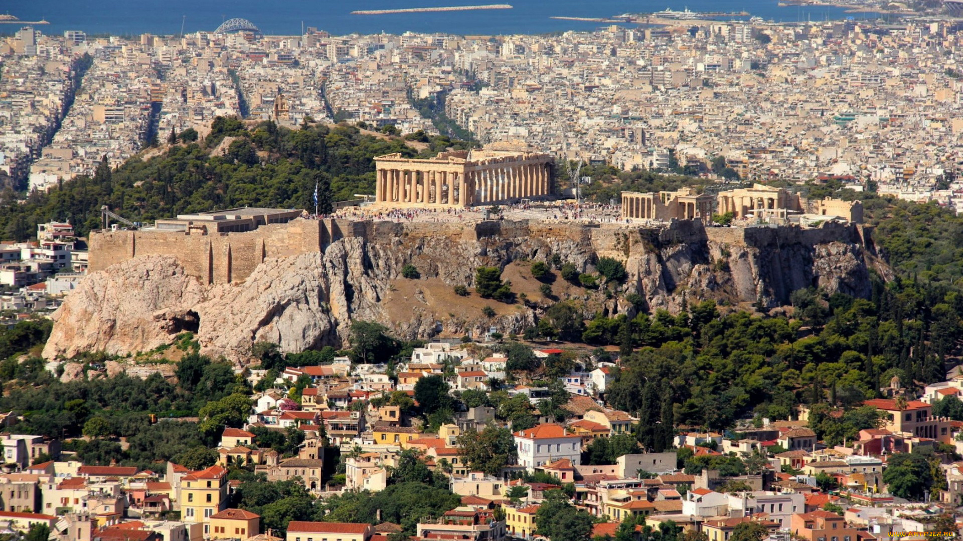 города, афины, , греция, acropolis