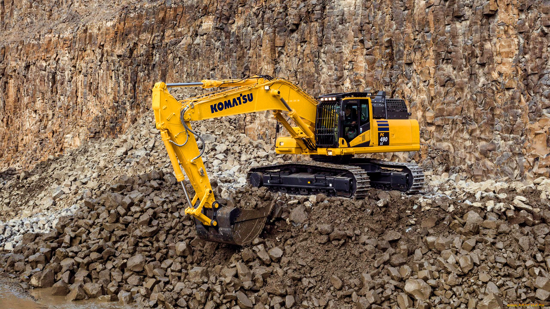 komatsu, pc490lc-11, техника, экскаваторы, строительные, машины, komatsu, pc490lc-11, гусеничный, экскаватор, 4k, спецтехника