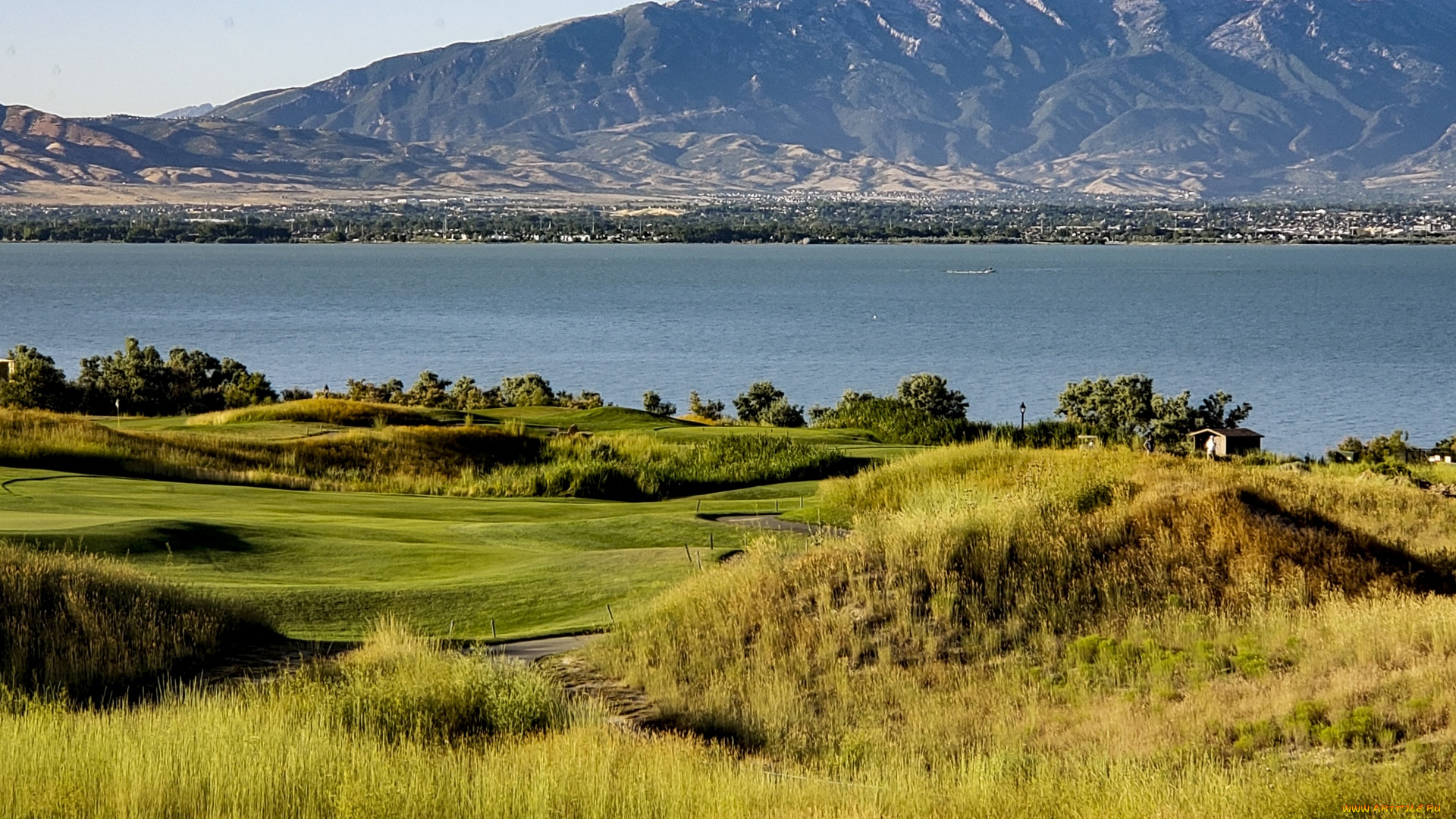 природа, пейзажи, горы, река, луга