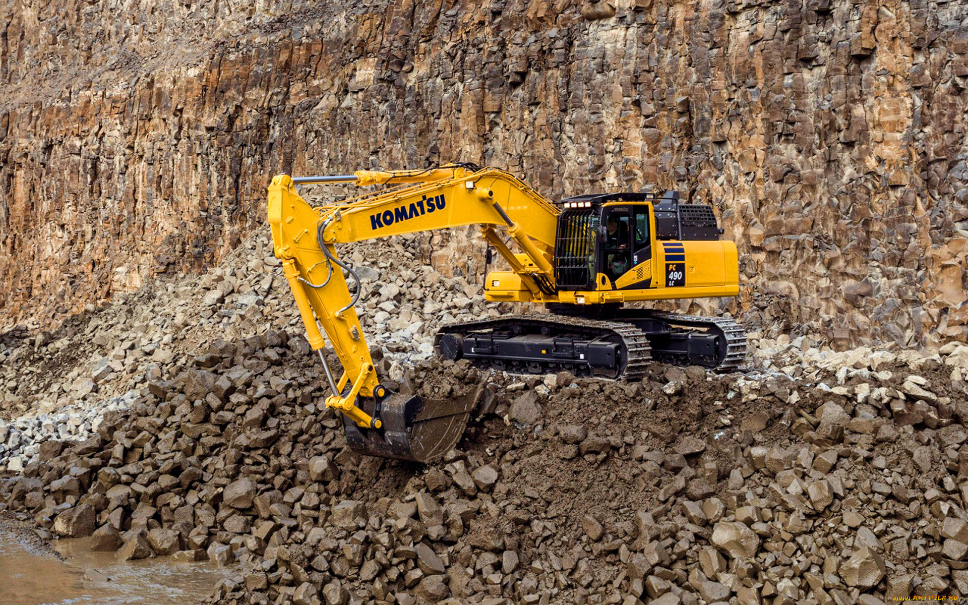 komatsu, pc490lc-11, техника, экскаваторы, строительные, машины, komatsu, pc490lc-11, гусеничный, экскаватор, 4k, спецтехника