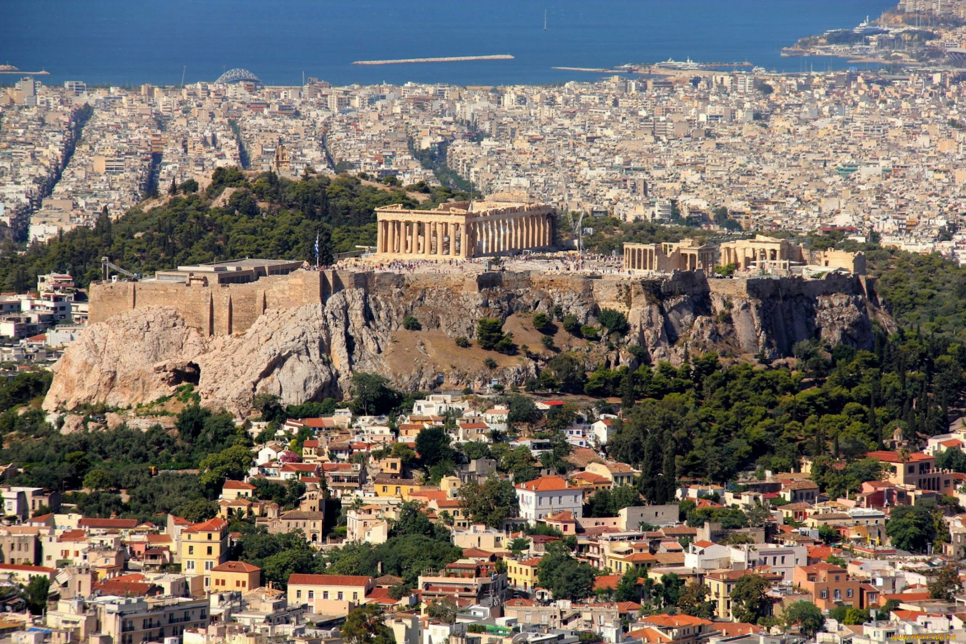 города, афины, , греция, acropolis