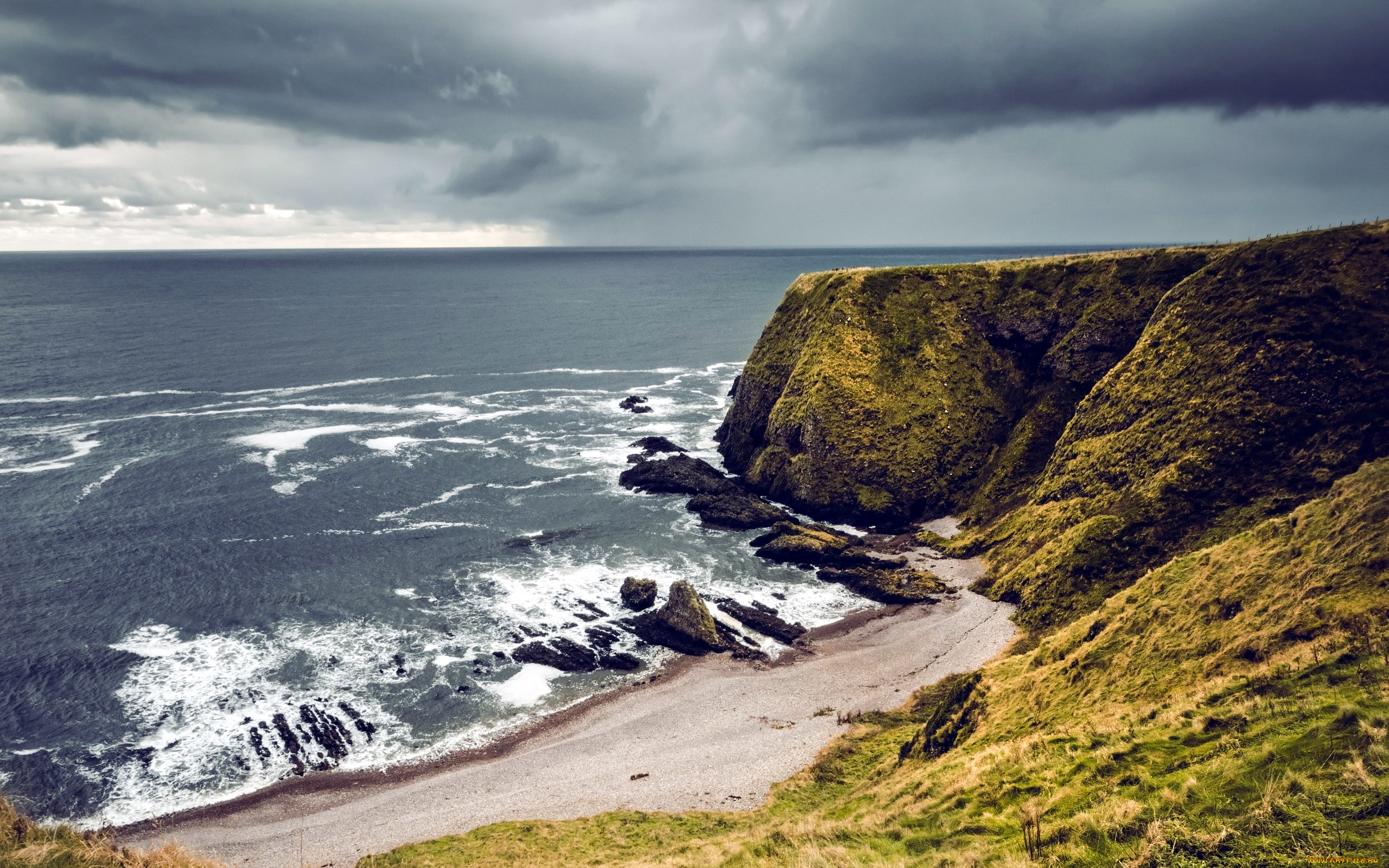 природа, побережье, скала, море