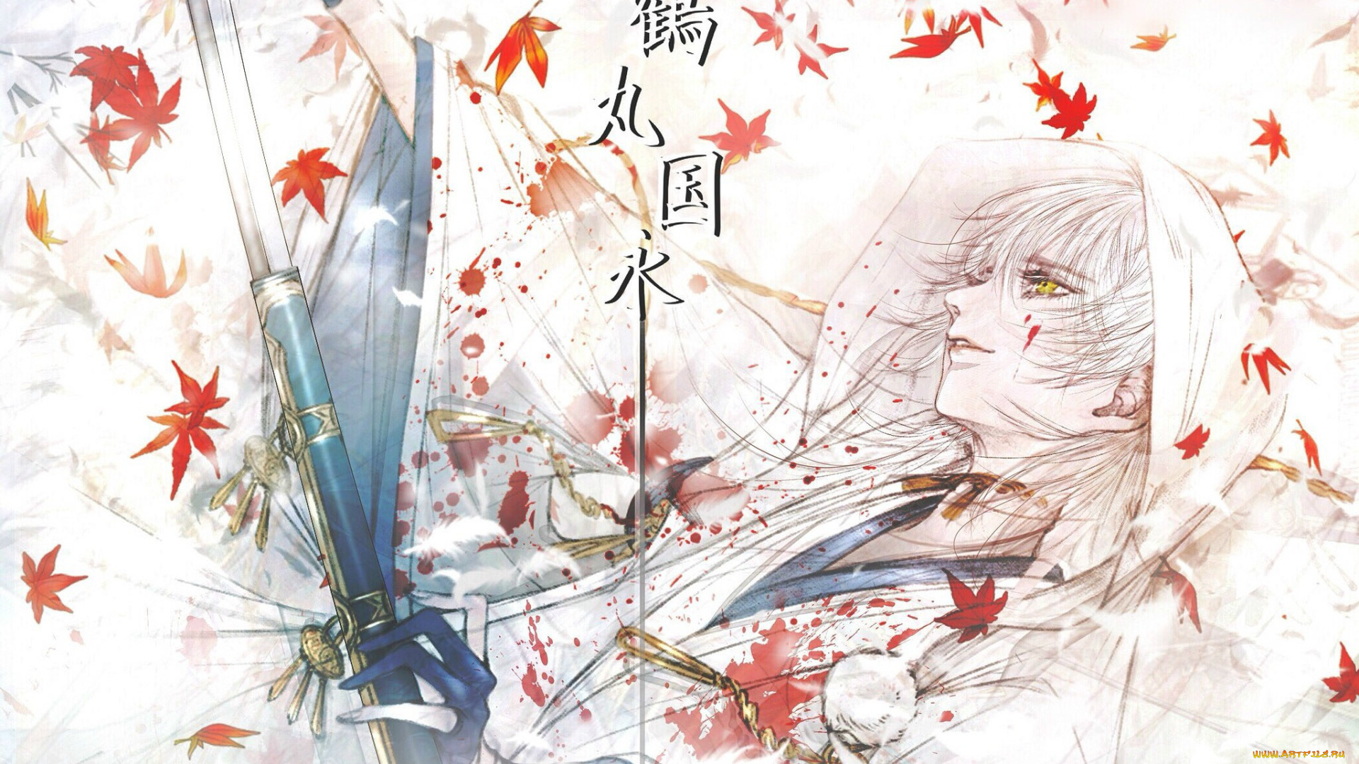 аниме, touken, ranbu, tsurumaru, kuninaga