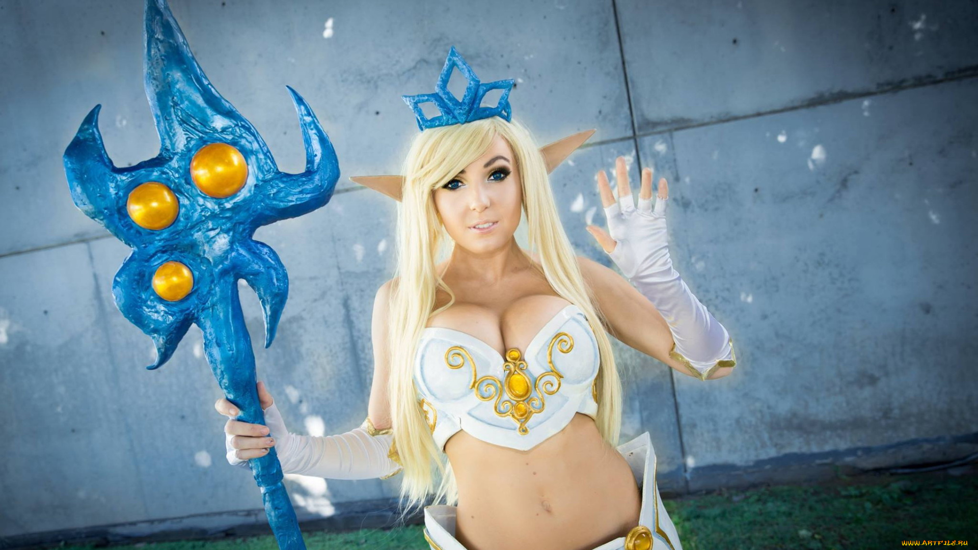 девушки, jessica, nigri, костюм, посох, стена