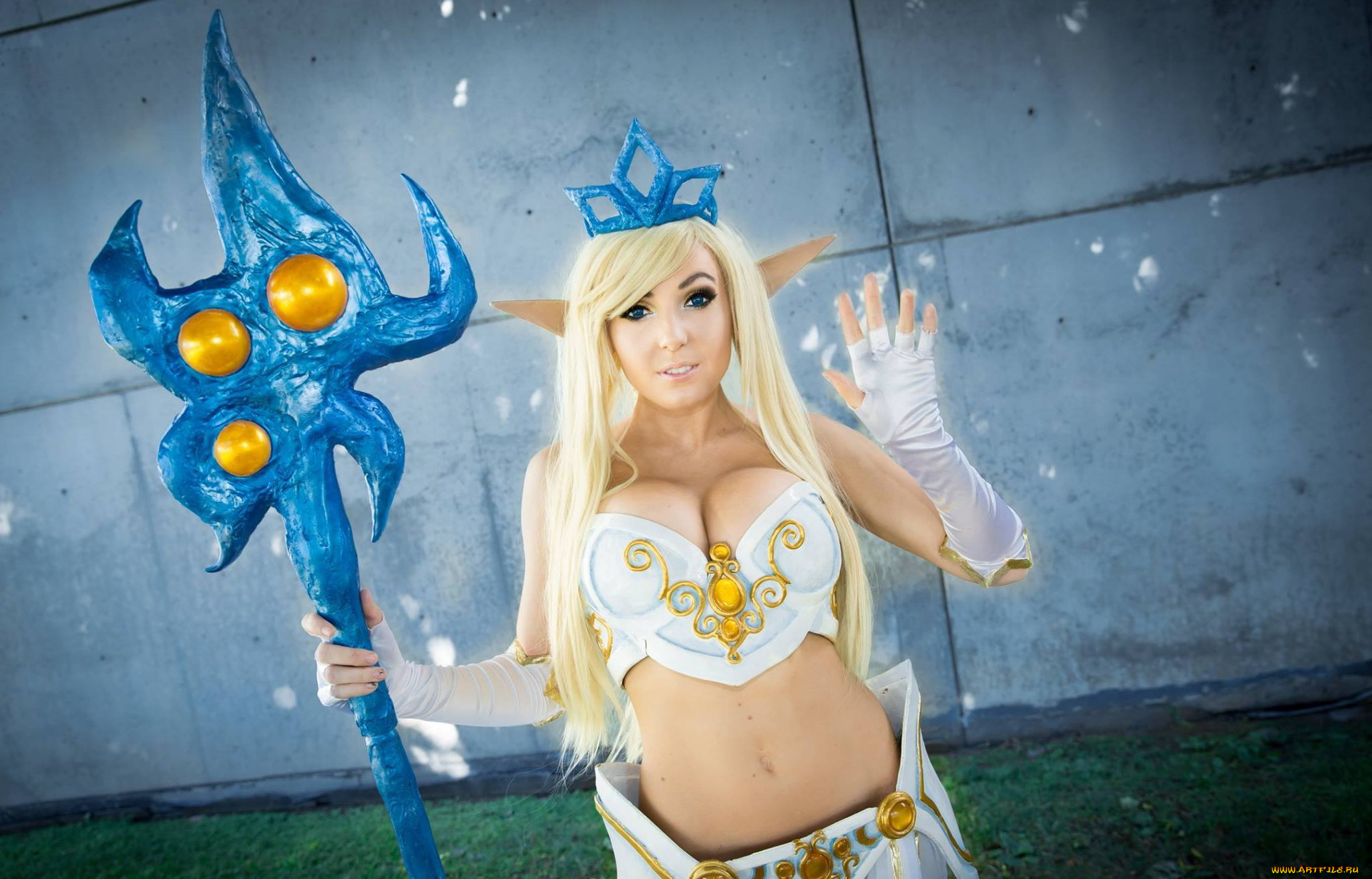 девушки, jessica, nigri, костюм, посох, стена