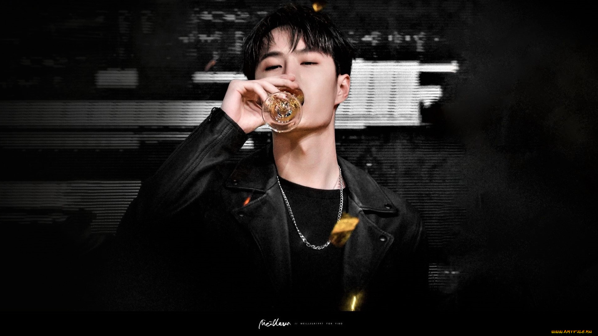 мужчины, wang, yi, bo, артист, бокал, куртка