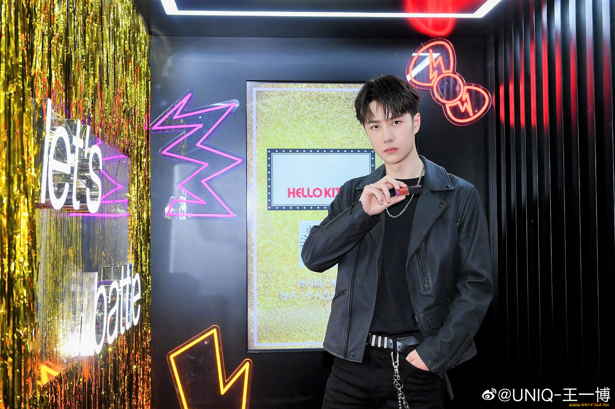 мужчины, wang, yi, bo, актер, куртка, лак, неон