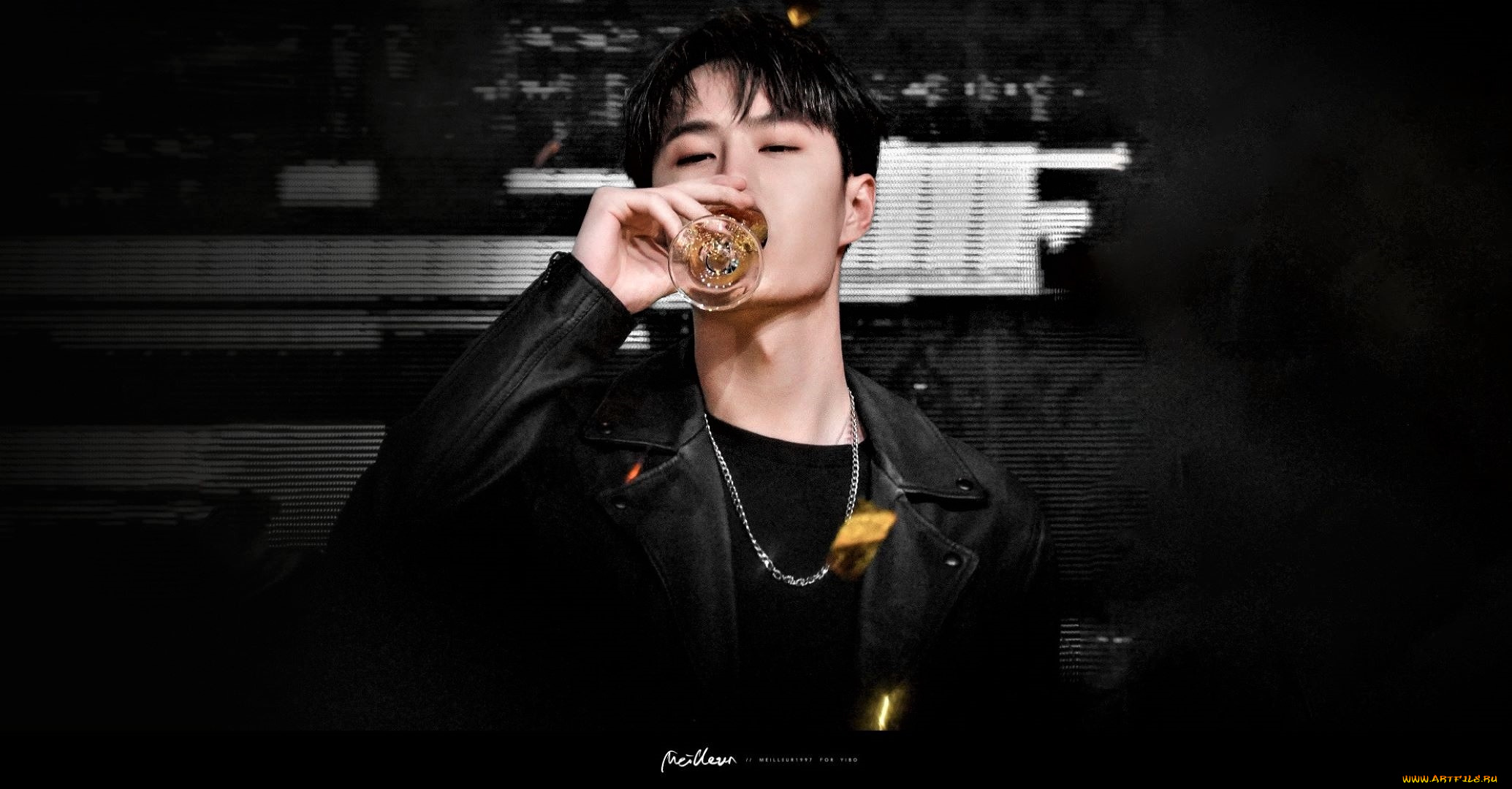 мужчины, wang, yi, bo, артист, бокал, куртка