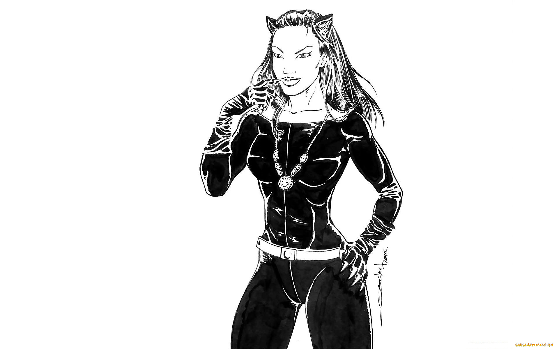 рисованное, люди, девушка, костюм, ушки