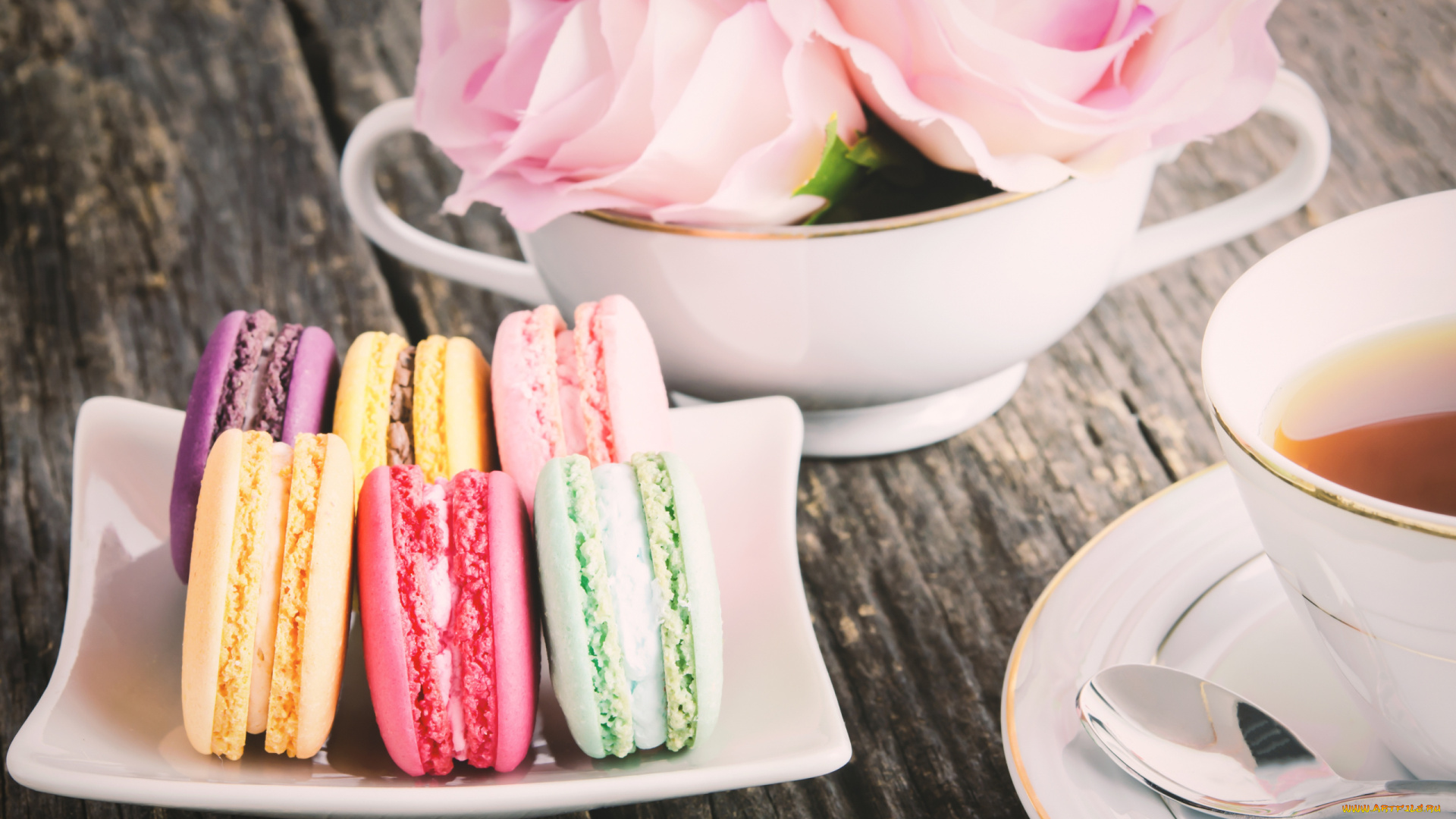 еда, макаруны, лакомство, ассорти